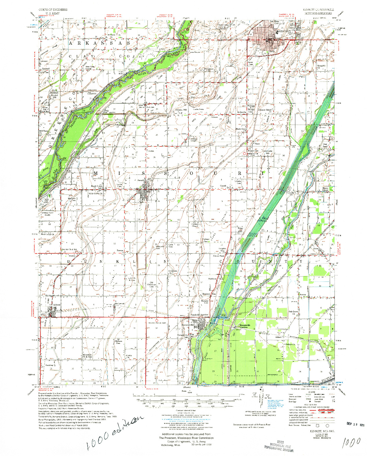 USGS 1:62500-SCALE QUADRANGLE FOR KENNETT, MO 1956