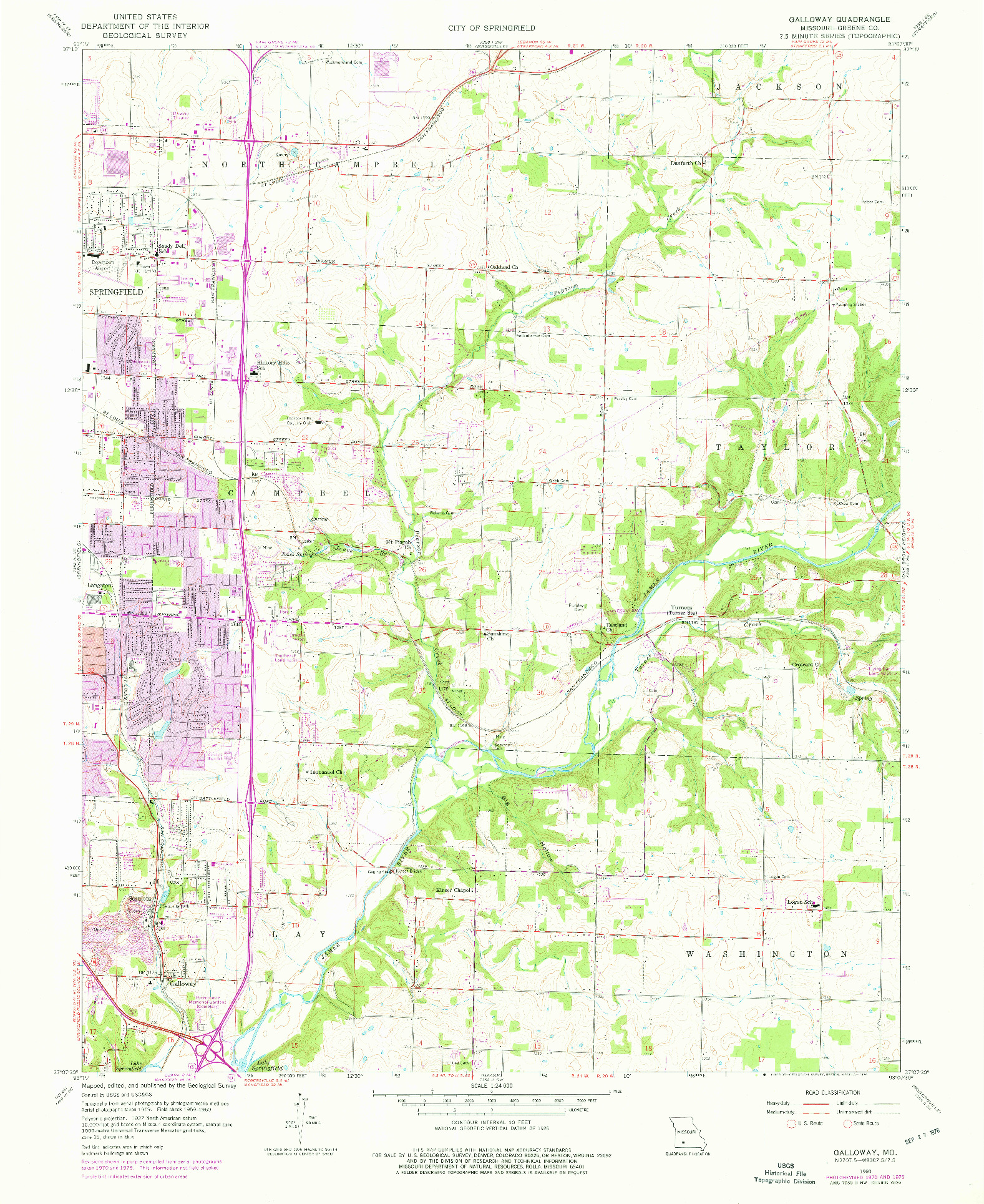 USGS 1:24000-SCALE QUADRANGLE FOR GALLOWAY, MO 1960