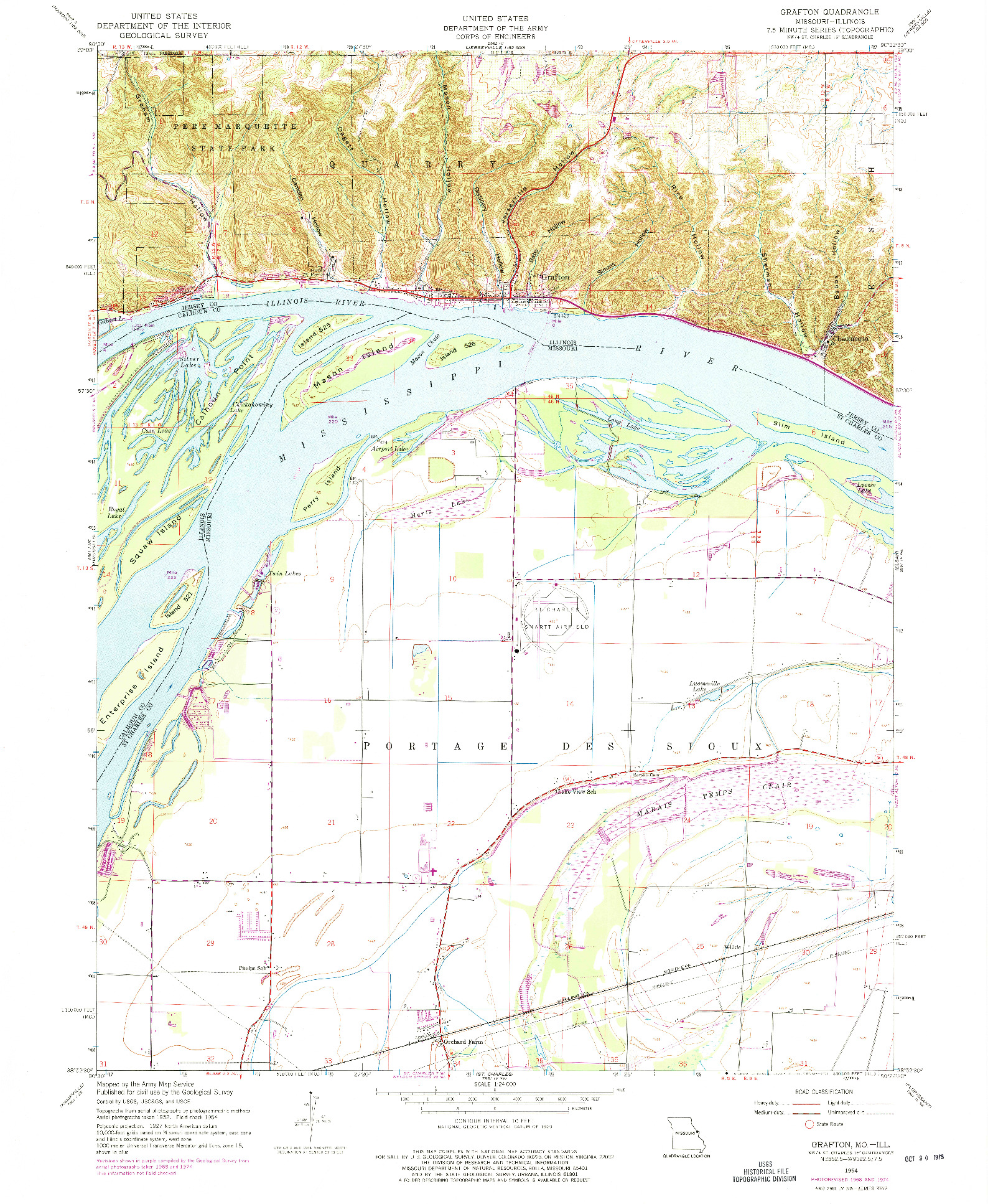 USGS 1:24000-SCALE QUADRANGLE FOR GRAFTON, MO 1954