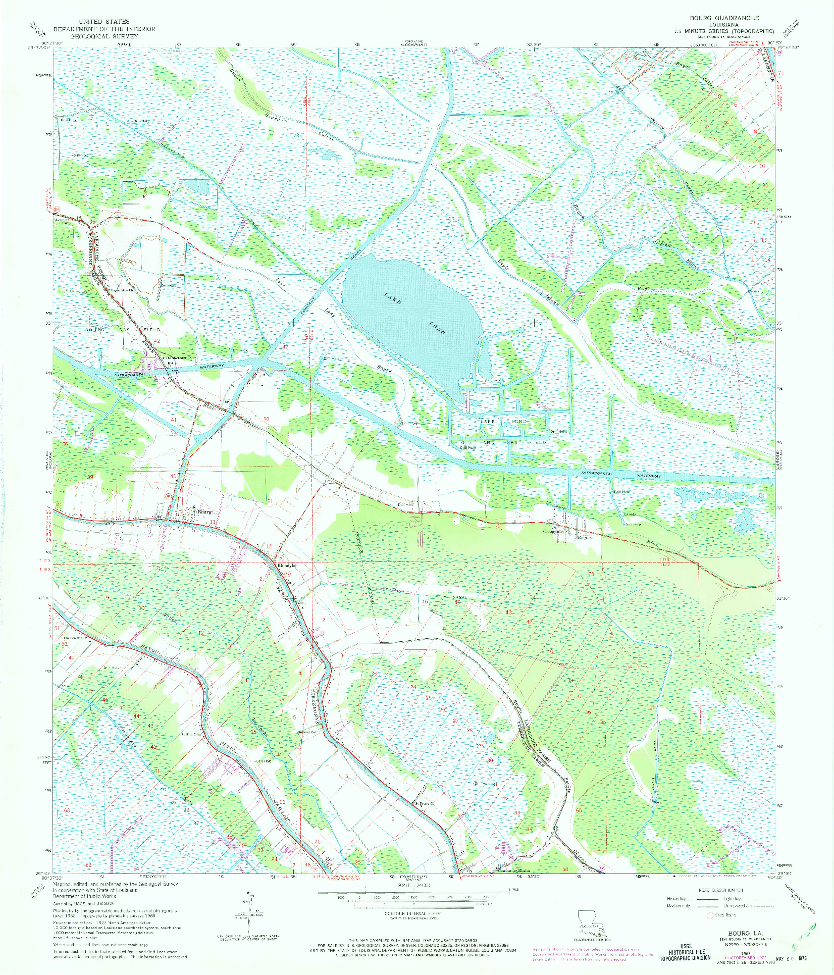 USGS 1:24000-SCALE QUADRANGLE FOR BOURG, LA 1963