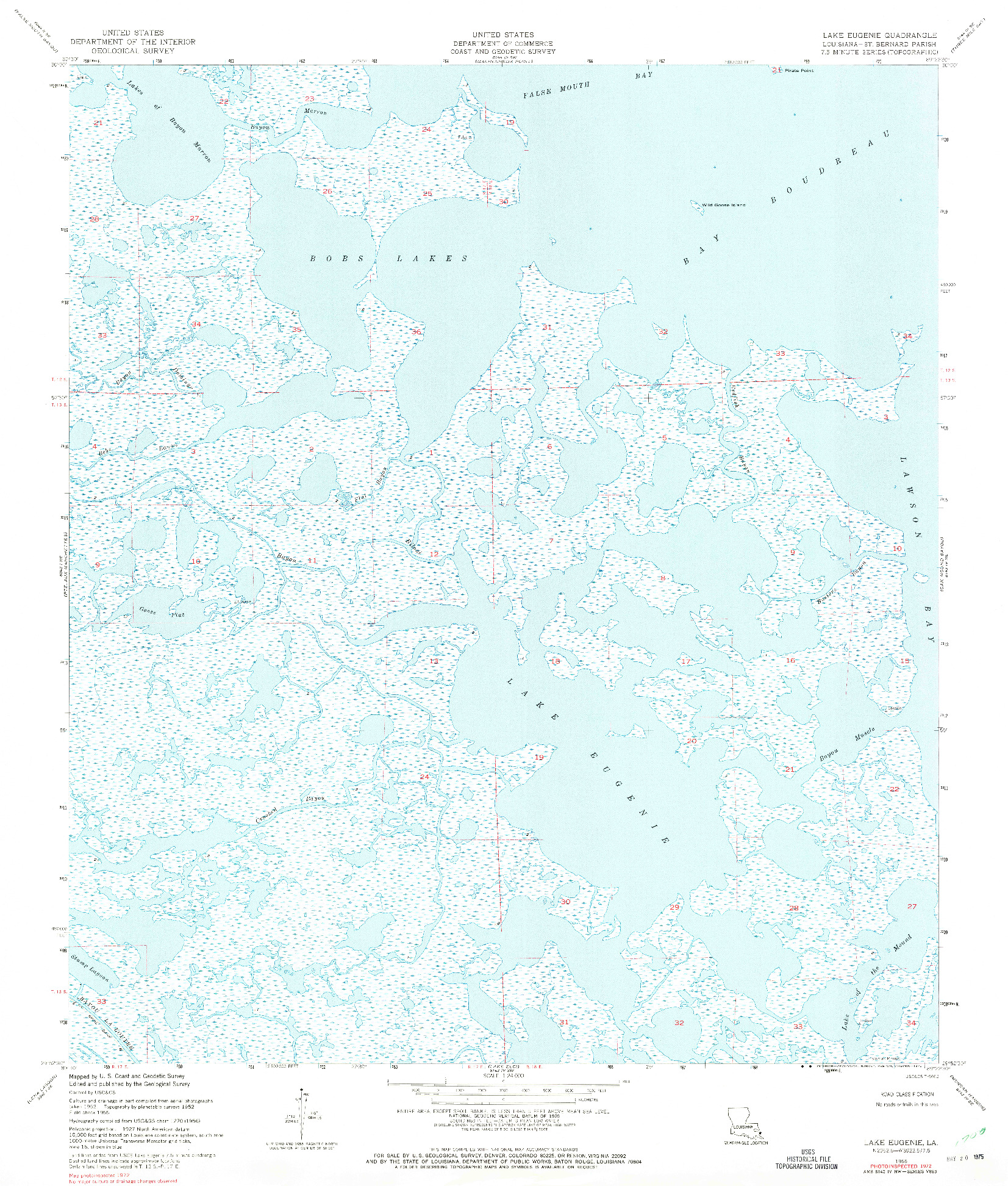 USGS 1:24000-SCALE QUADRANGLE FOR LAKE EUGENIE, LA 1955