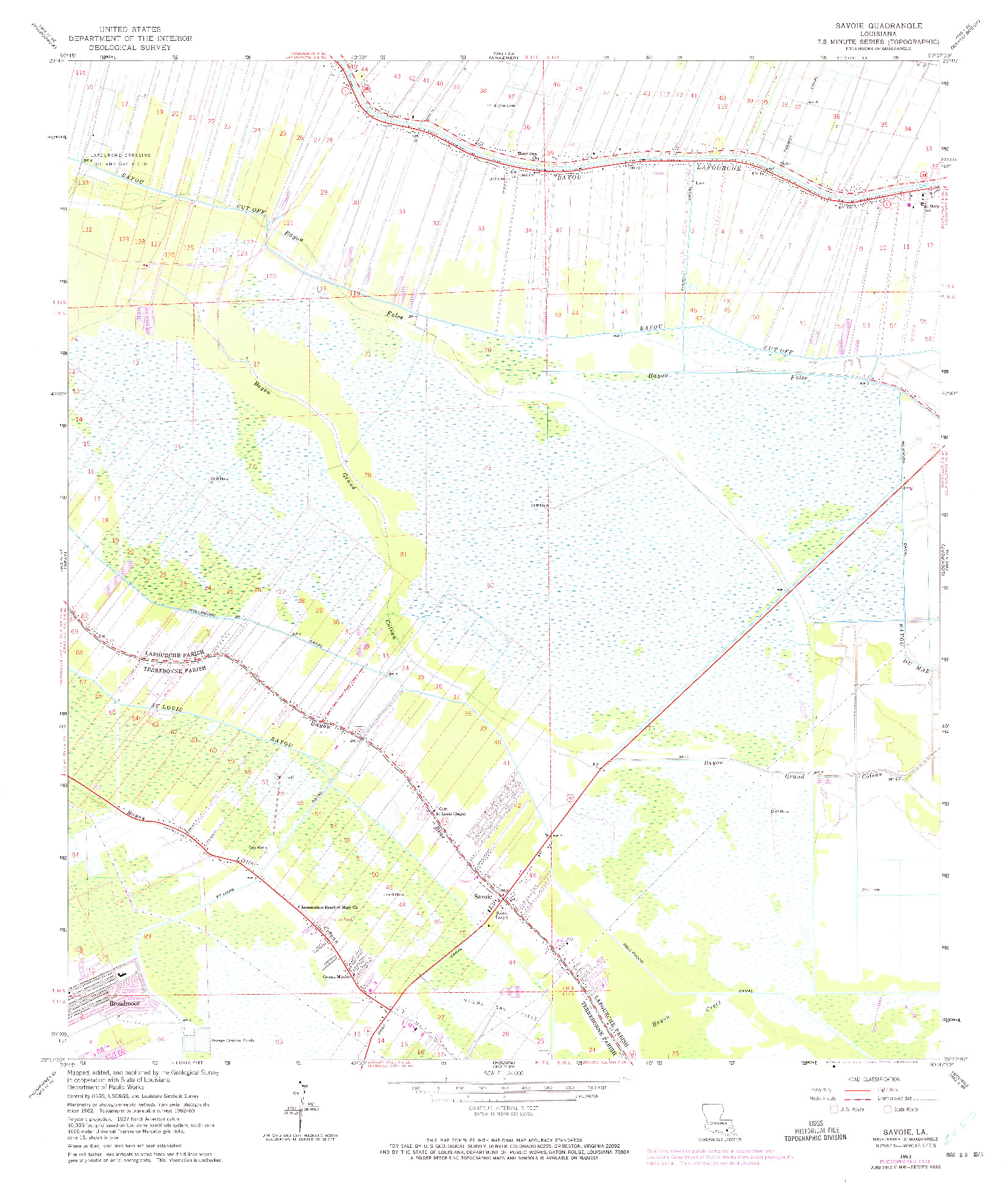 USGS 1:24000-SCALE QUADRANGLE FOR SAVOIE, LA 1963