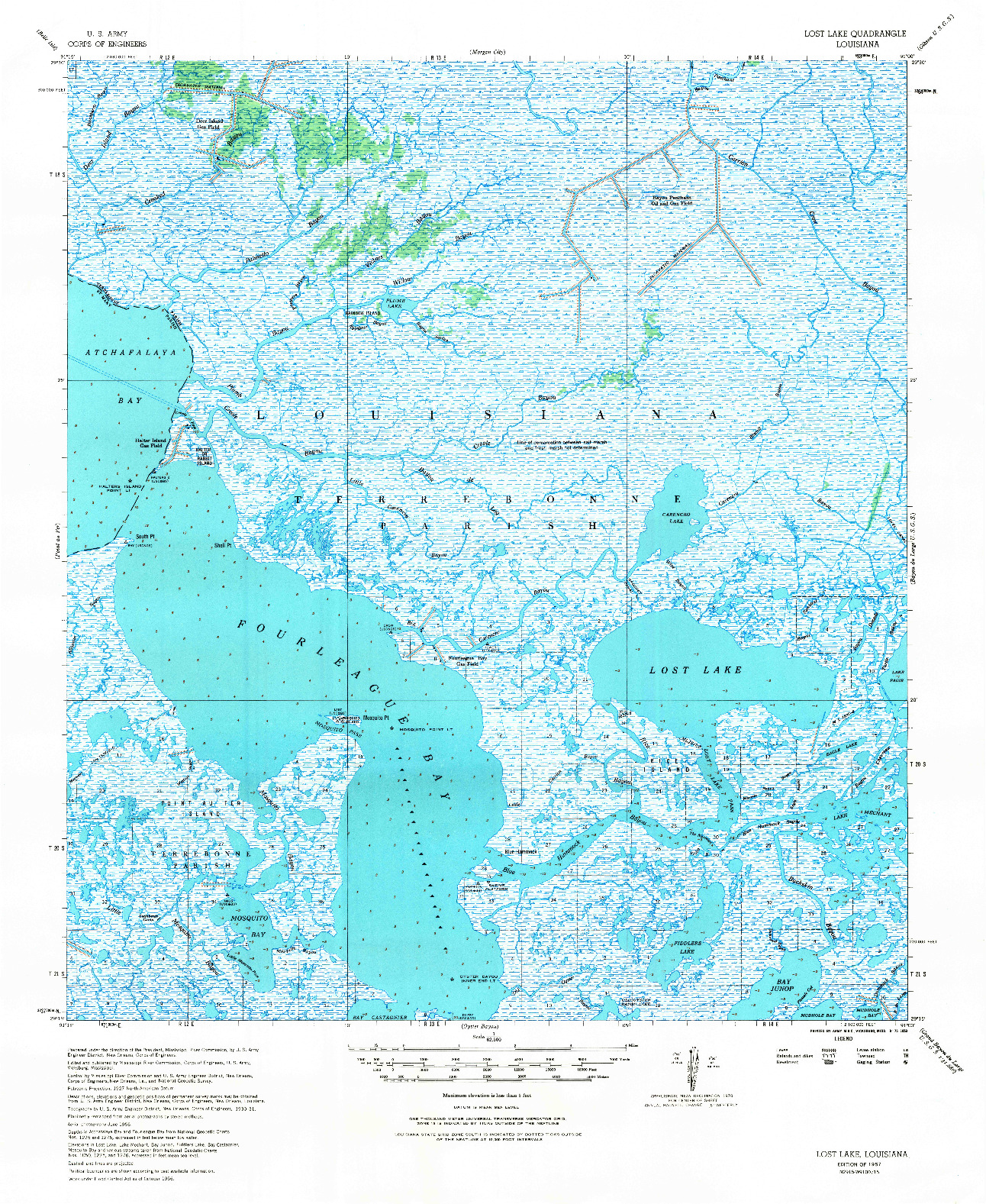 USGS 1:62500-SCALE QUADRANGLE FOR LOST LAKE, LA 1957