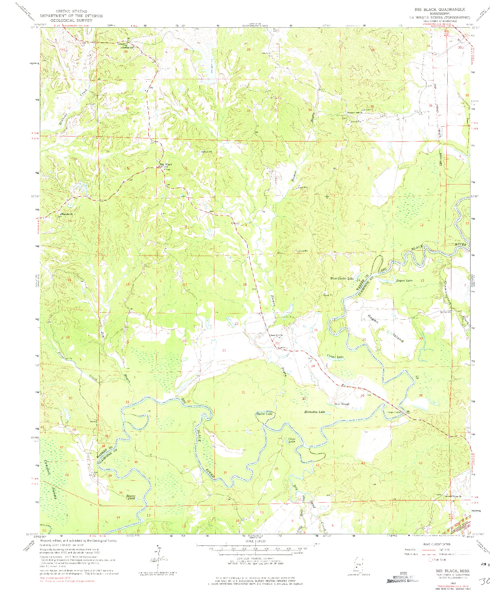 USGS 1:24000-SCALE QUADRANGLE FOR BIG BLACK, MS 1963