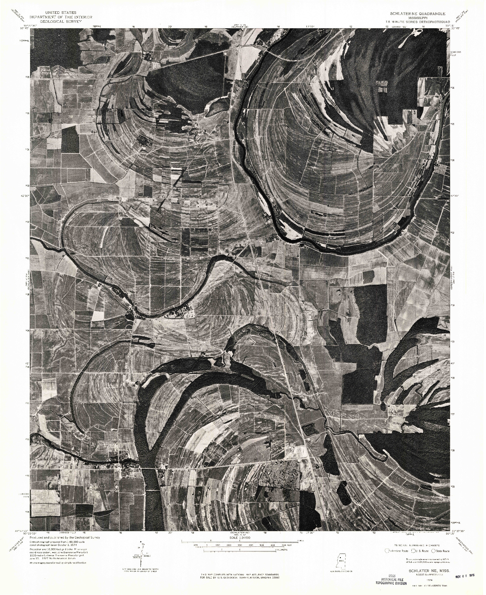 USGS 1:24000-SCALE QUADRANGLE FOR SCHLATER NE, MS 1974