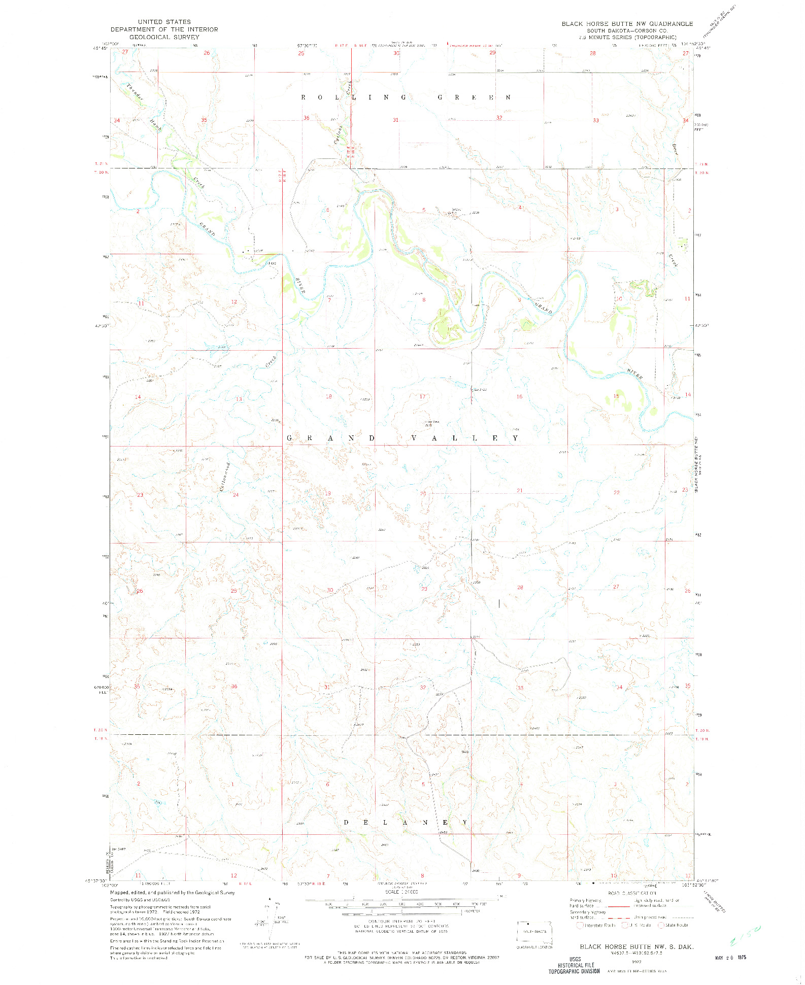 USGS 1:24000-SCALE QUADRANGLE FOR BLACK HORSE BUTTE NW, SD 1972