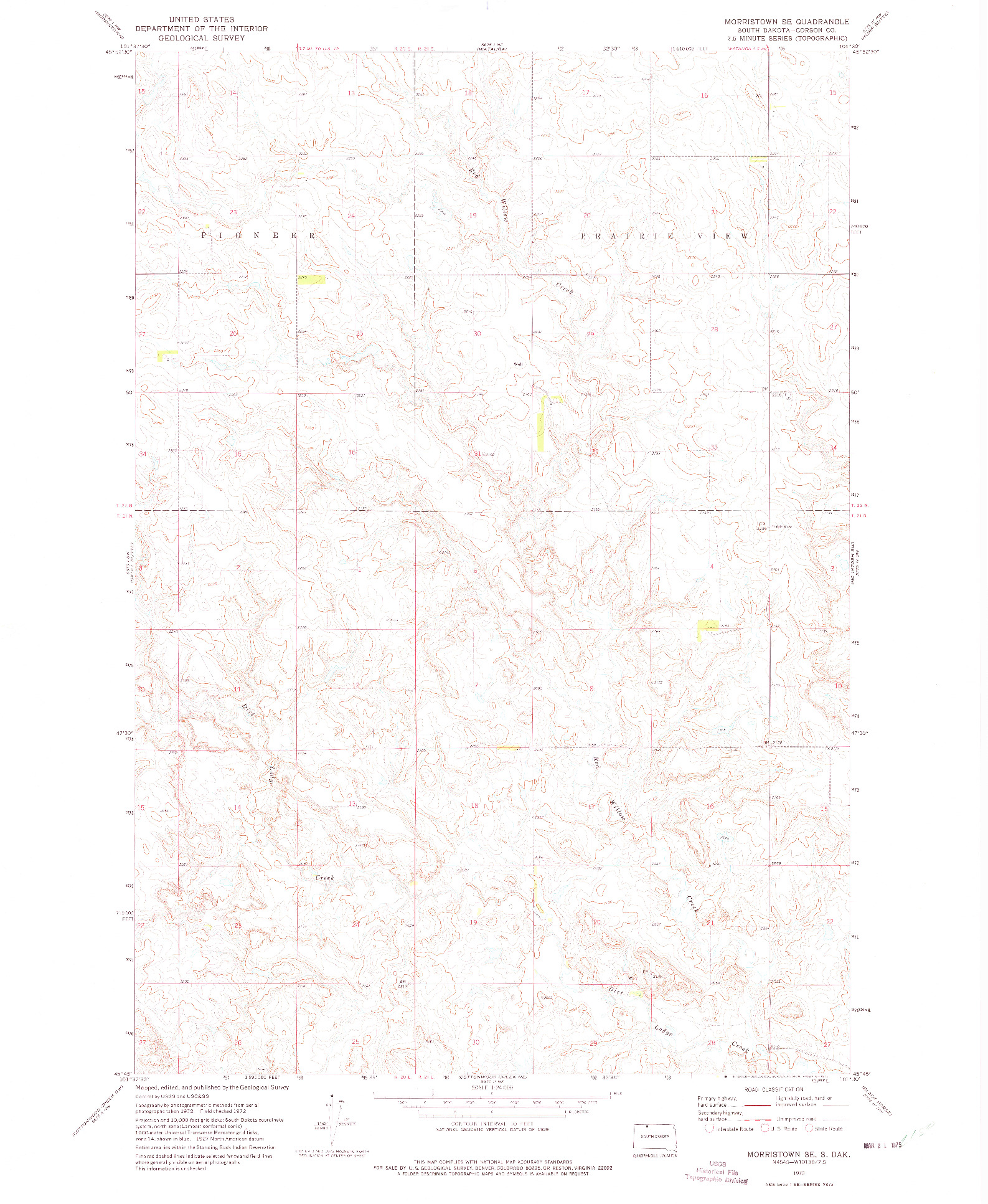 USGS 1:24000-SCALE QUADRANGLE FOR MORRISTOWN SE, SD 1972