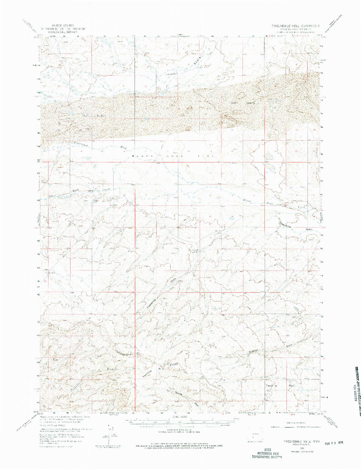 USGS 1:62500-SCALE QUADRANGLE FOR TWELVEMILE WELL, WY 1958
