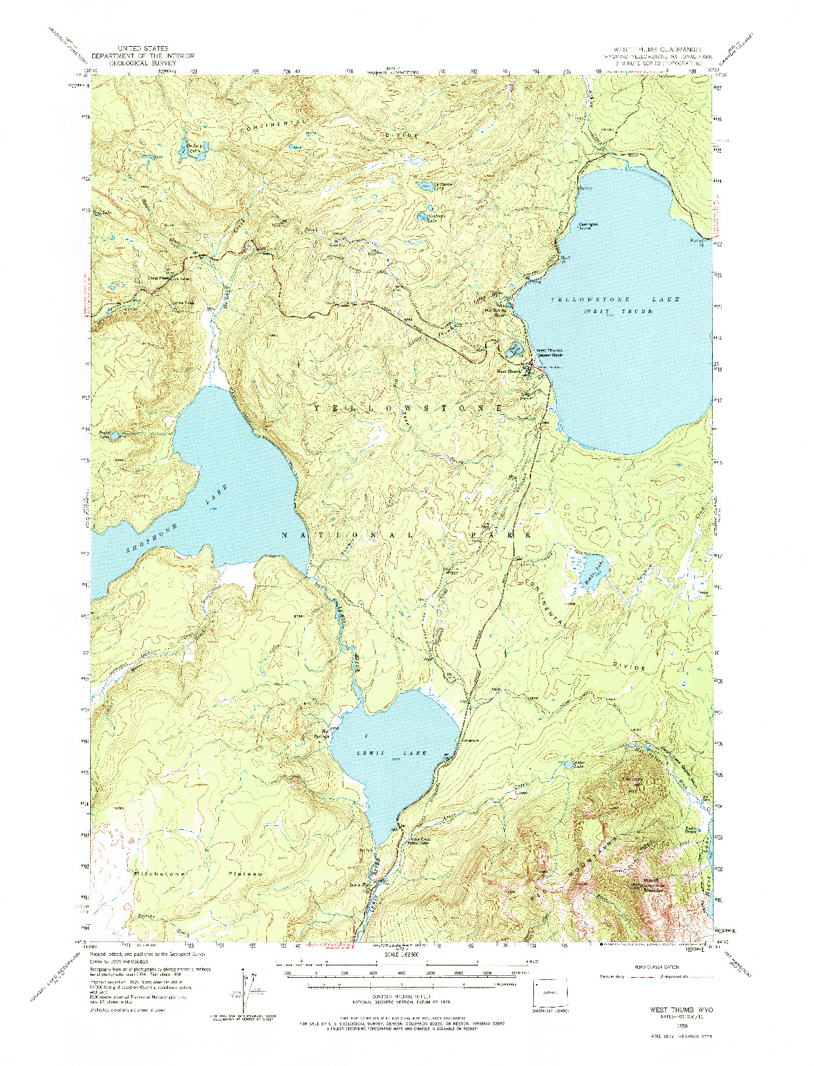 USGS 1:62500-SCALE QUADRANGLE FOR WEST THUMB, WY 1956