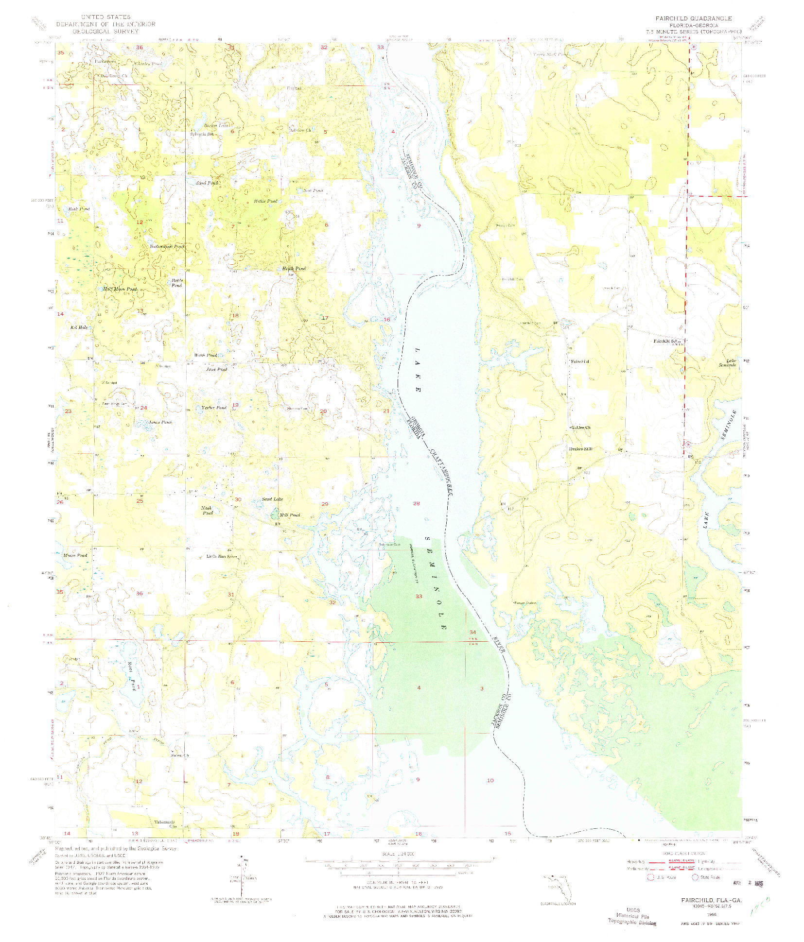 USGS 1:24000-SCALE QUADRANGLE FOR FAIRCHILD, FL 1955