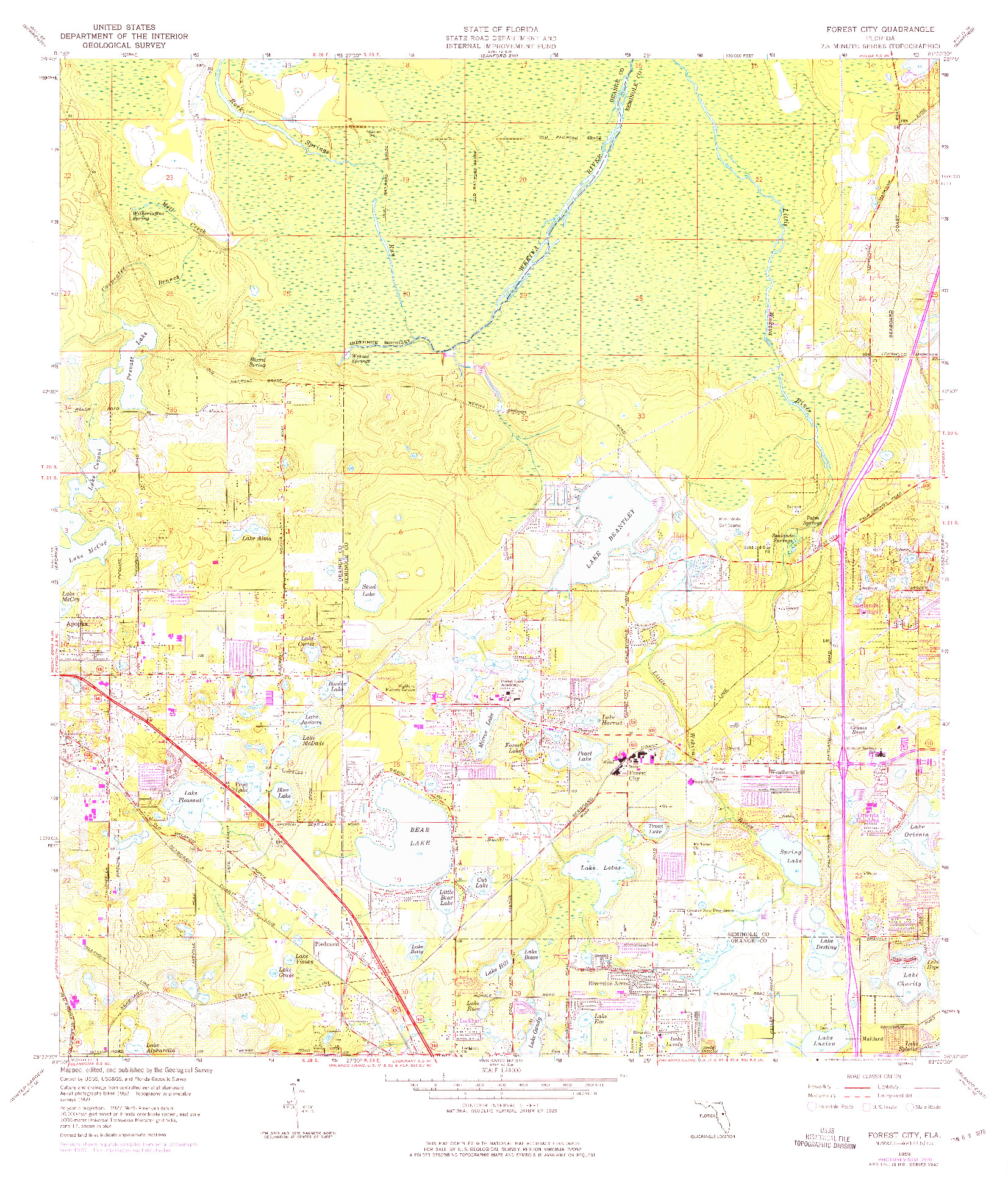 USGS 1:24000-SCALE QUADRANGLE FOR FOREST CITY, FL 1959