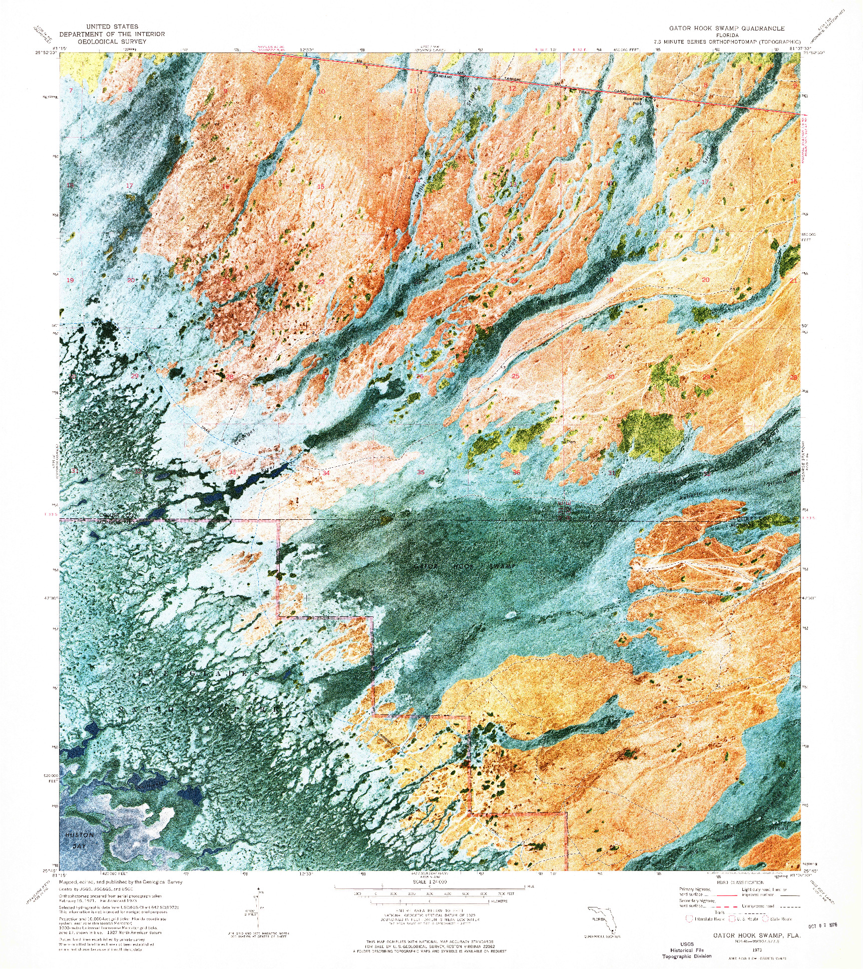 USGS 1:24000-SCALE QUADRANGLE FOR GATOR HOOK SWAMP, FL 1973