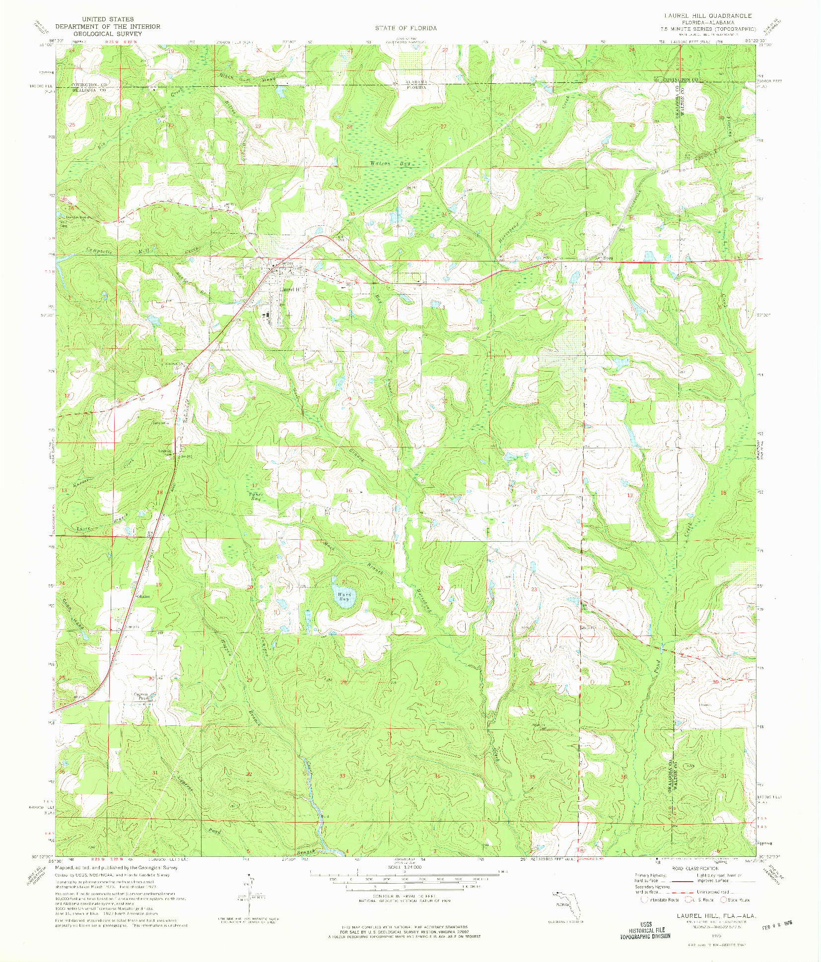 USGS 1:24000-SCALE QUADRANGLE FOR LAUREL HILL, FL 1973