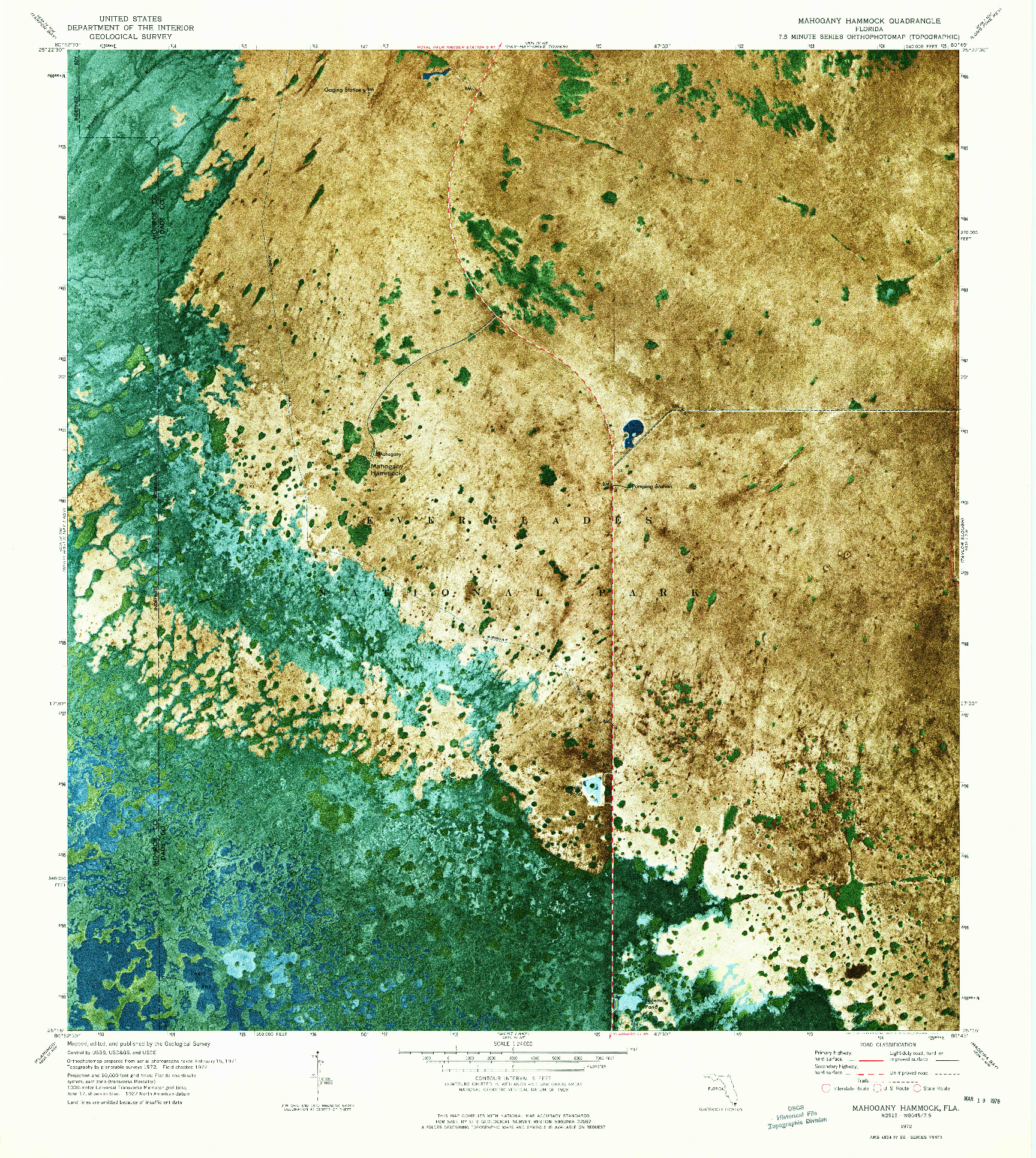 USGS 1:24000-SCALE QUADRANGLE FOR MAHOGANY HAMMOCK, FL 1972