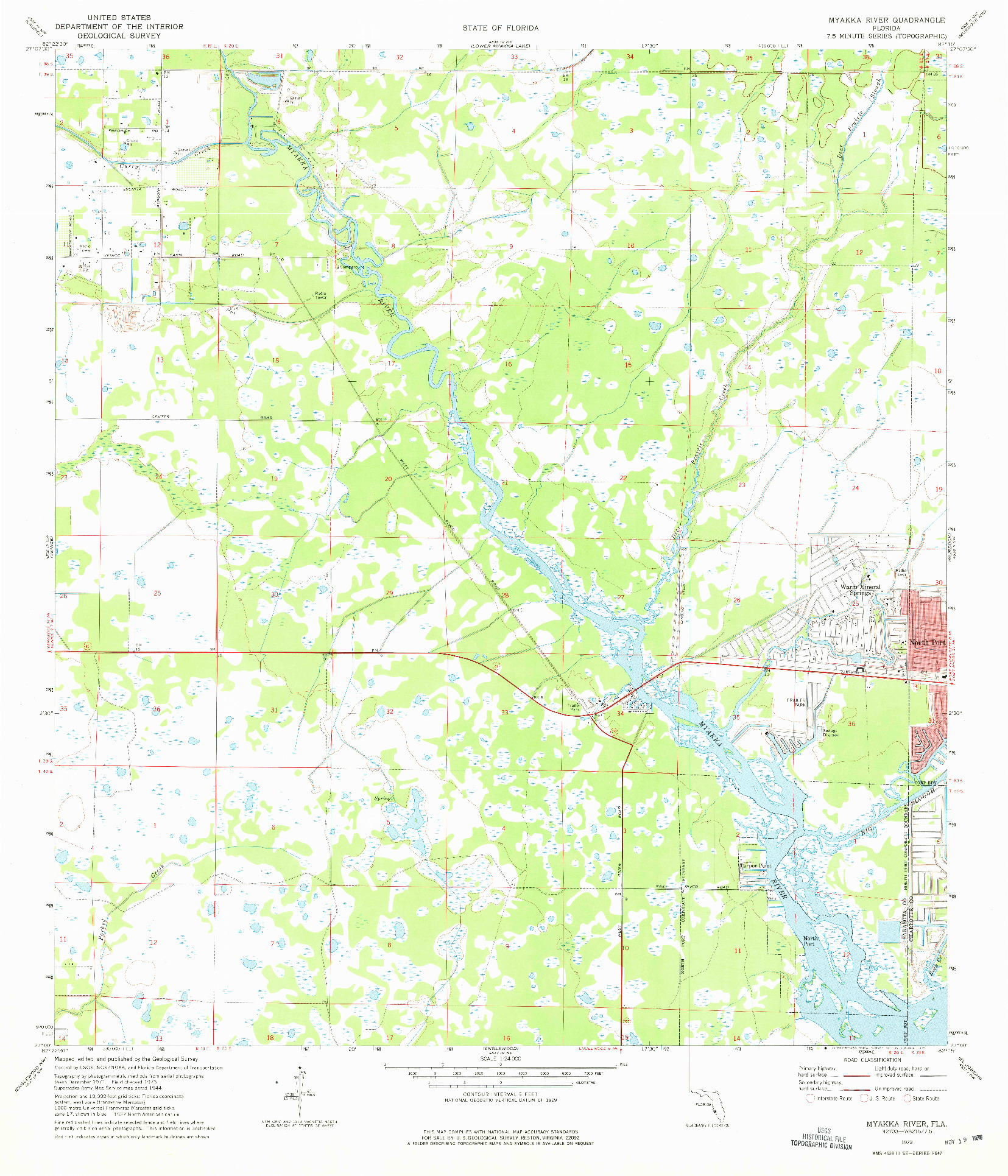 USGS 1:24000-SCALE QUADRANGLE FOR MYAKKA RIVER, FL 1973