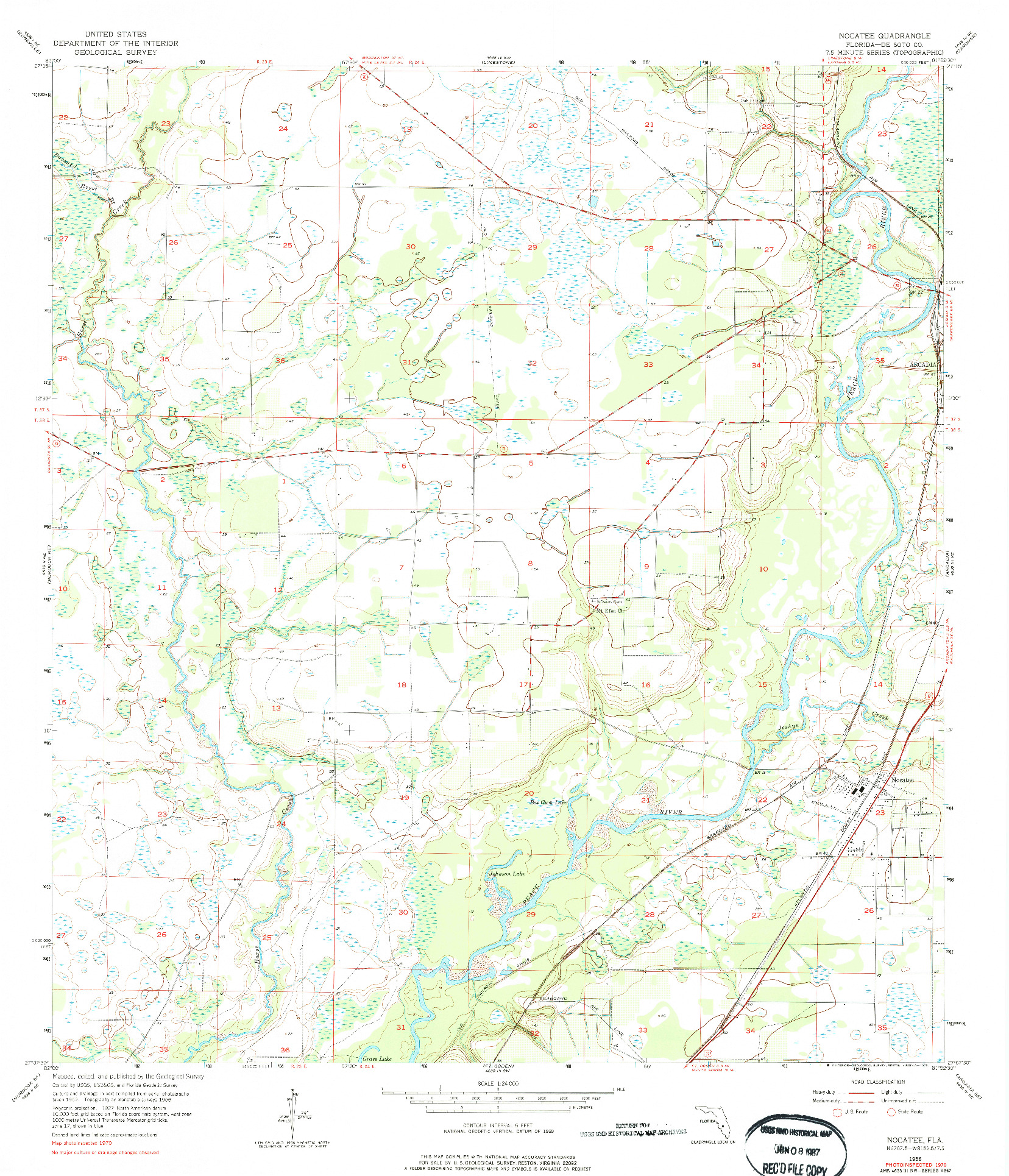 USGS 1:24000-SCALE QUADRANGLE FOR NOCATEE, FL 1956