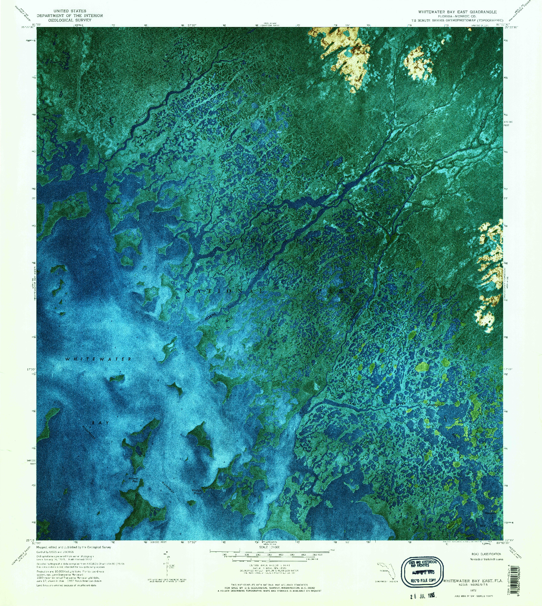USGS 1:24000-SCALE QUADRANGLE FOR WHITEWATER BAY EAST, FL 1972