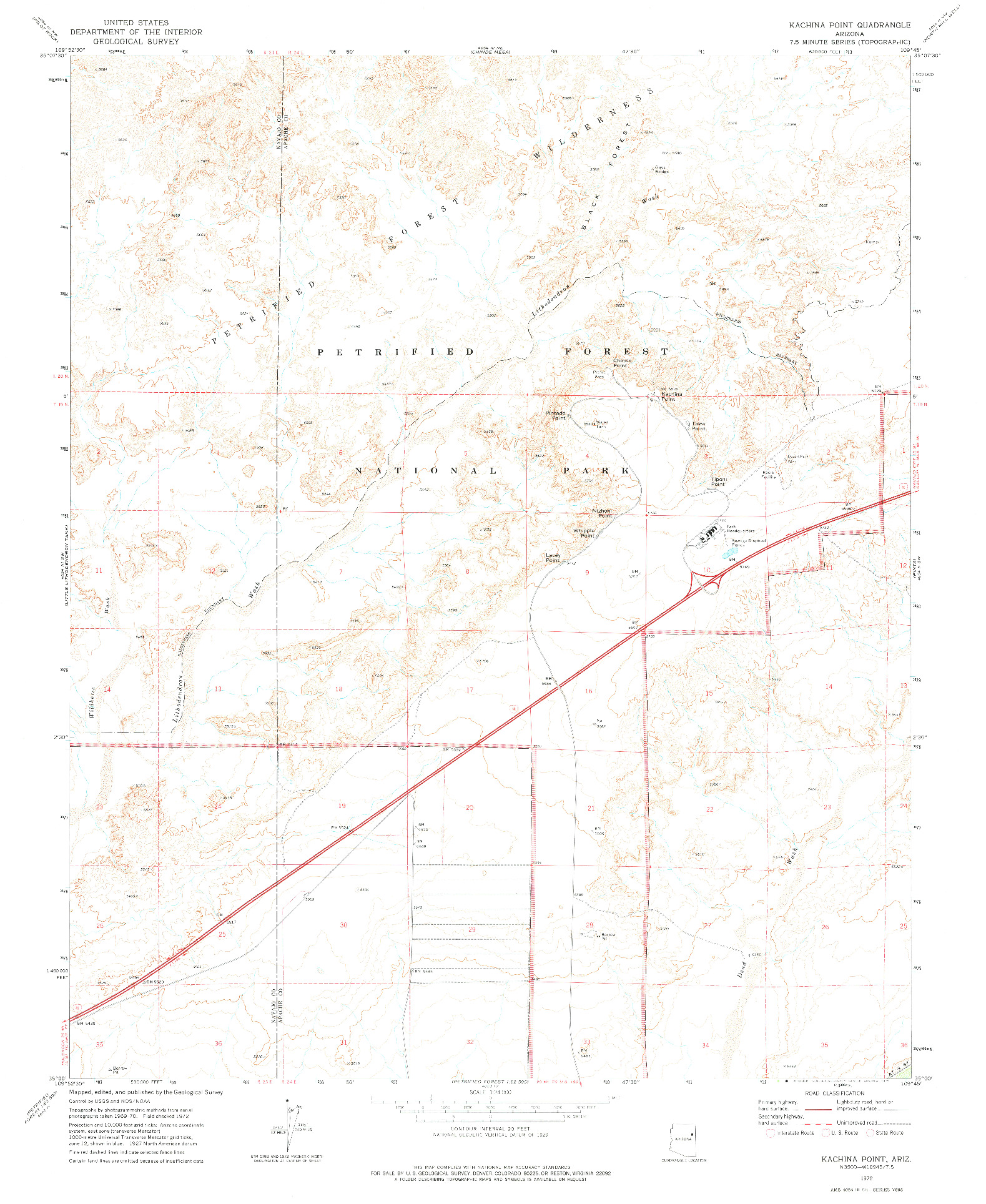 USGS 1:24000-SCALE QUADRANGLE FOR KACHINA POINT, AZ 1972