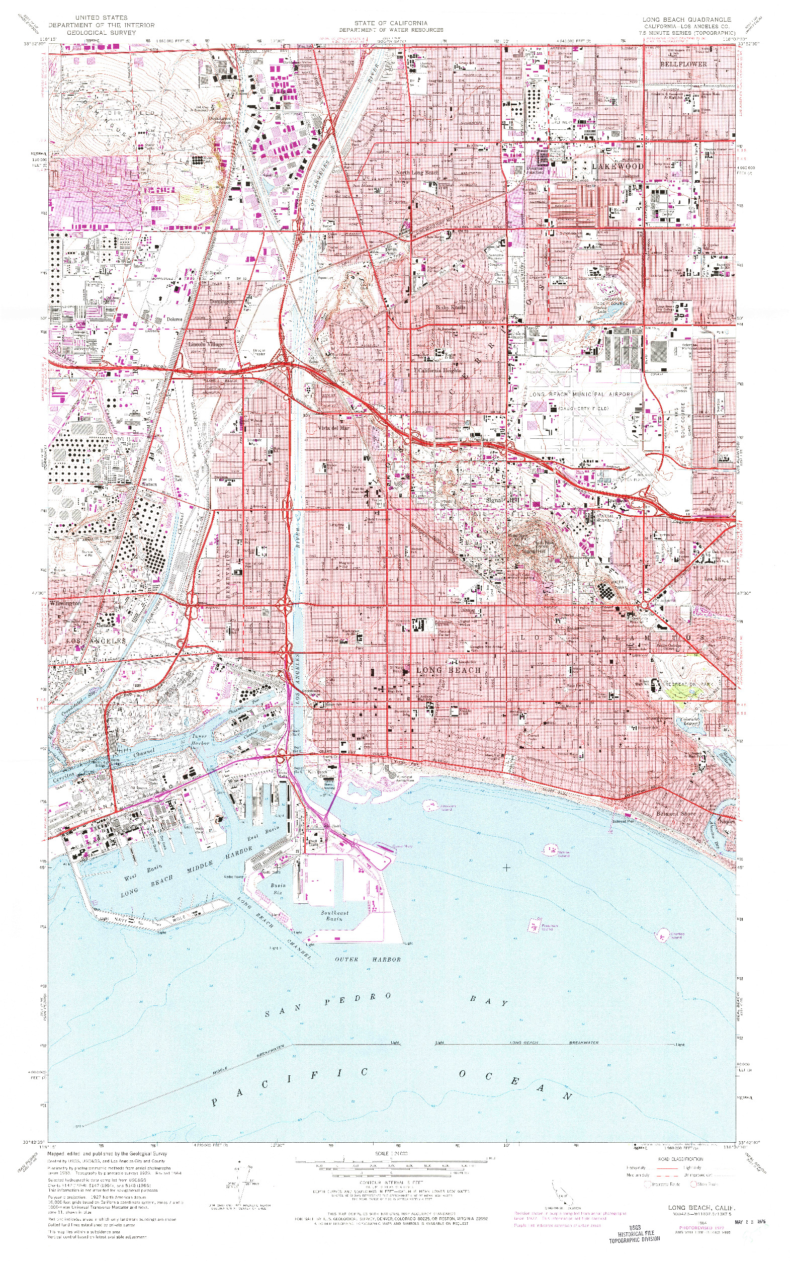 USGS 1:24000-SCALE QUADRANGLE FOR LONG BEACH, CA 1964