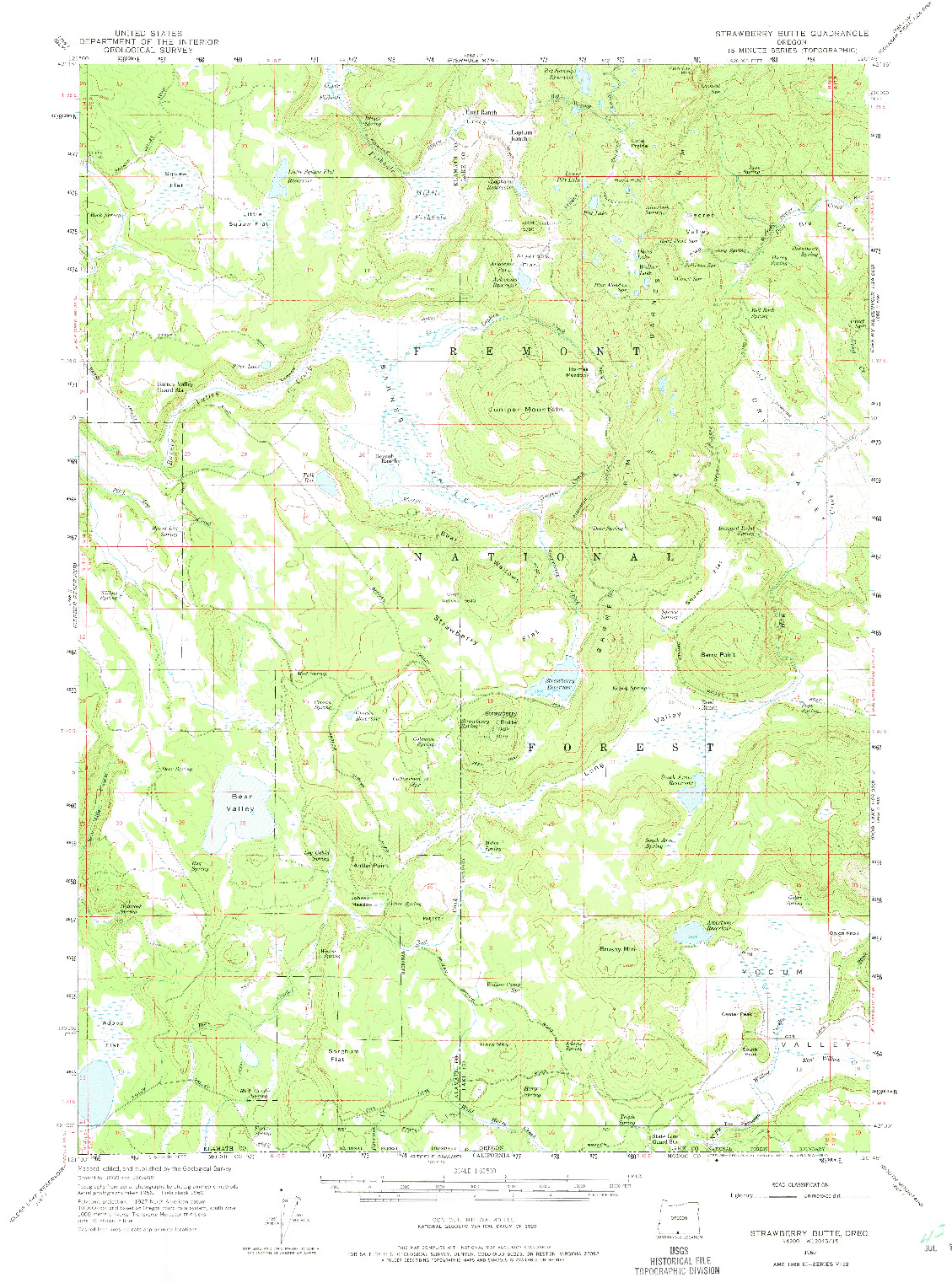 USGS 1:62500-SCALE QUADRANGLE FOR STRAWBERRY BUTTE, OR 1960