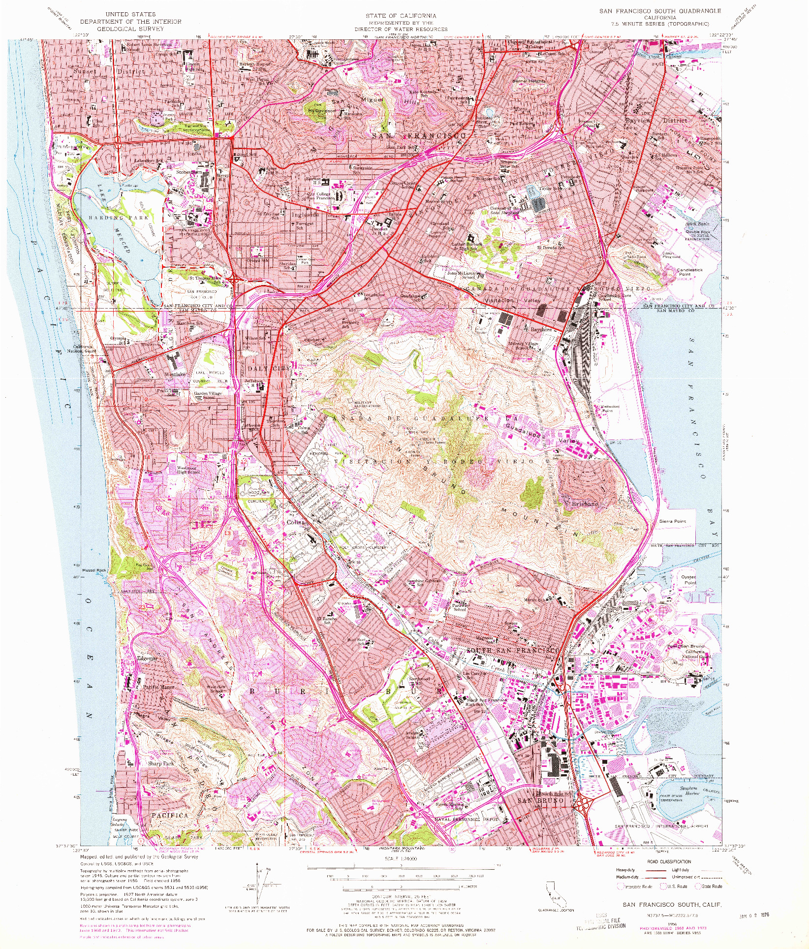 USGS 1:24000-SCALE QUADRANGLE FOR SAN FRANCISCO SOUTH, CA 1956