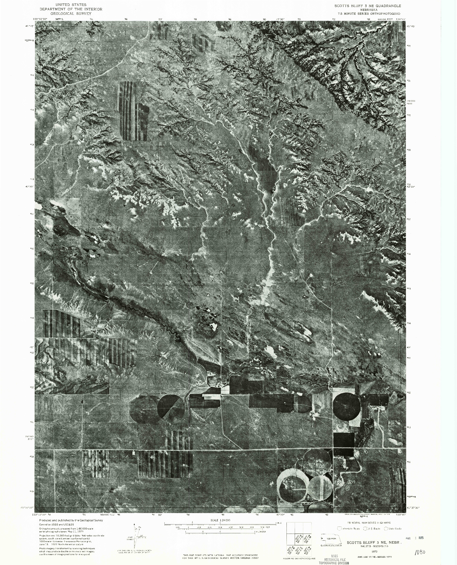 USGS 1:24000-SCALE QUADRANGLE FOR SCOTTS BLUFF 3 NE, NE 1973