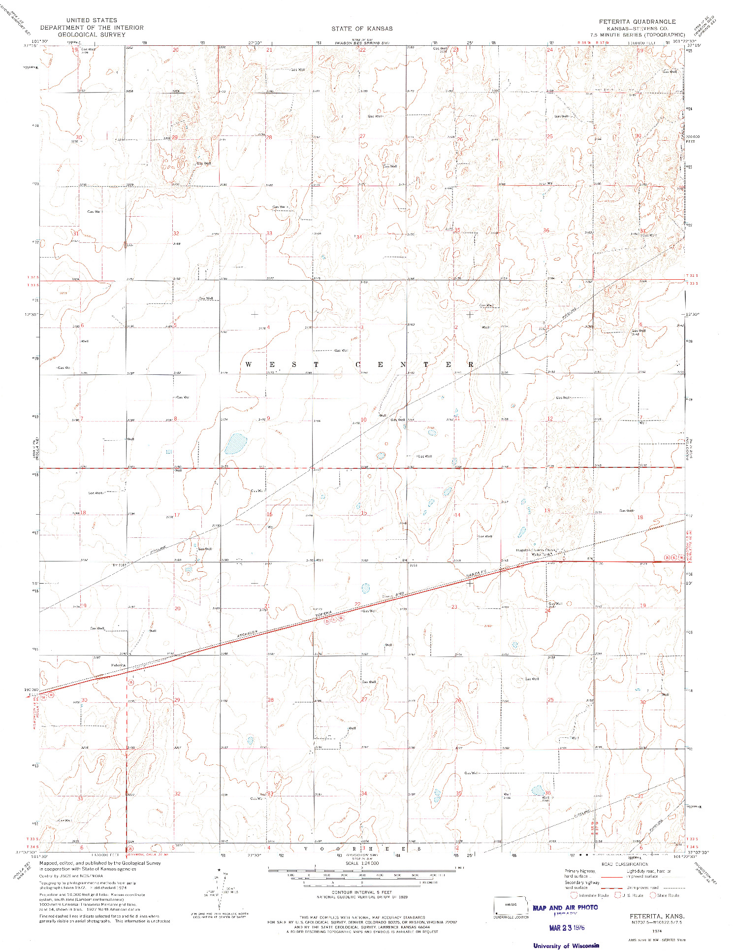 USGS 1:24000-SCALE QUADRANGLE FOR FETERITA, KS 1974