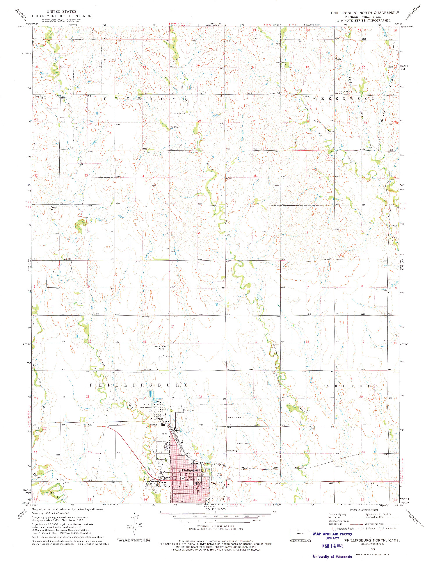 USGS 1:24000-SCALE QUADRANGLE FOR PHILLIPSBURG NORTH, KS 1973