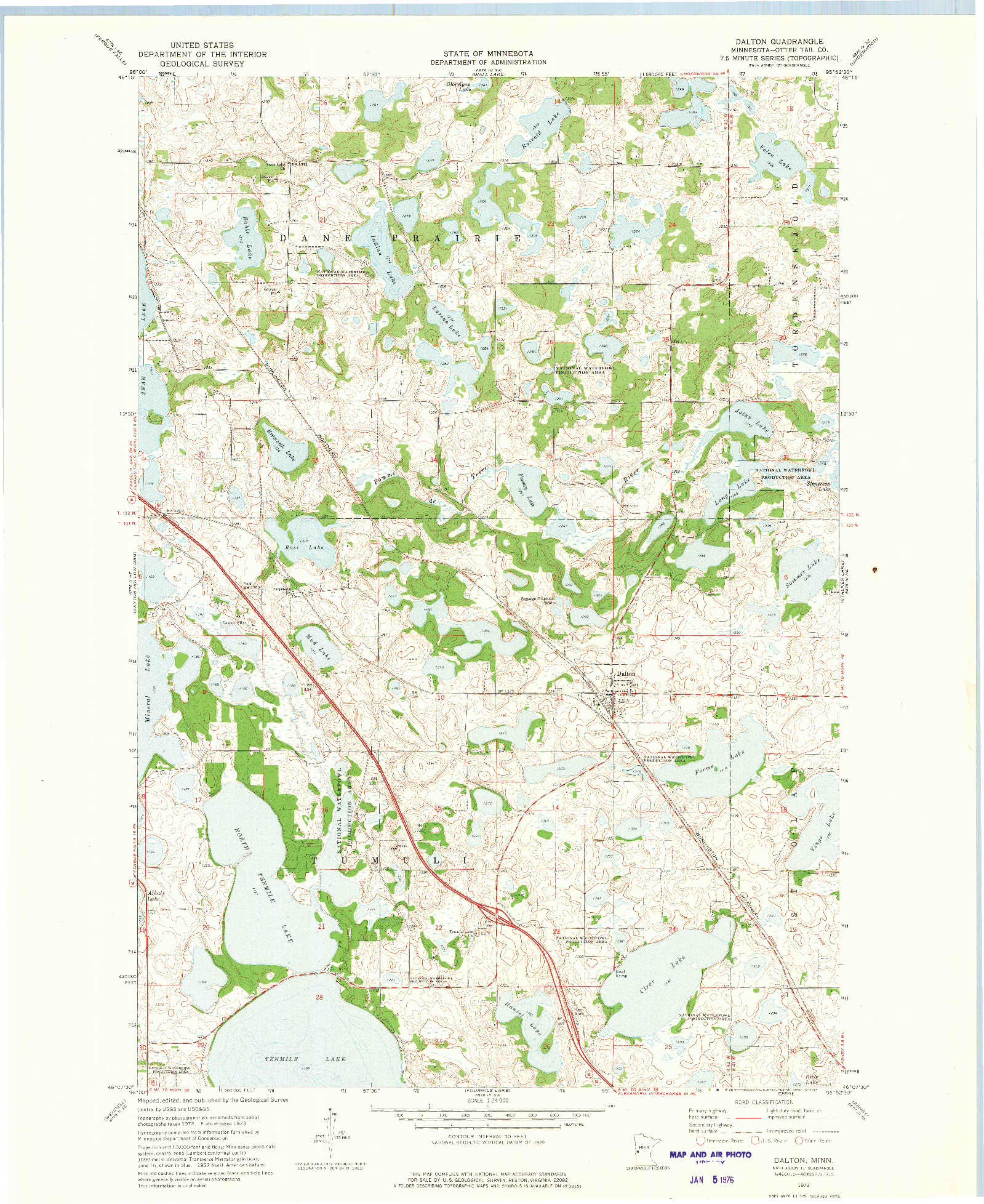USGS 1:24000-SCALE QUADRANGLE FOR DALTON, MN 1973