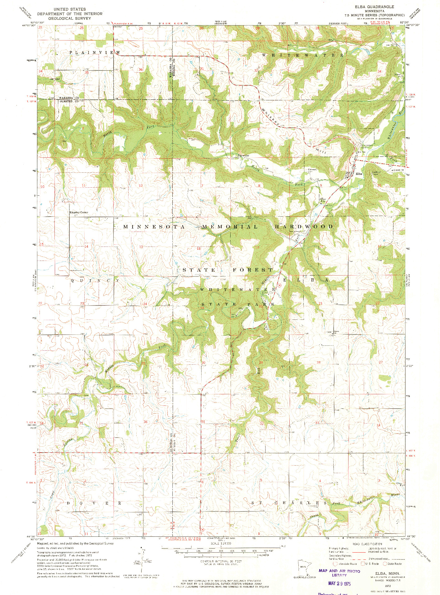 USGS 1:24000-SCALE QUADRANGLE FOR ELBA, MN 1972