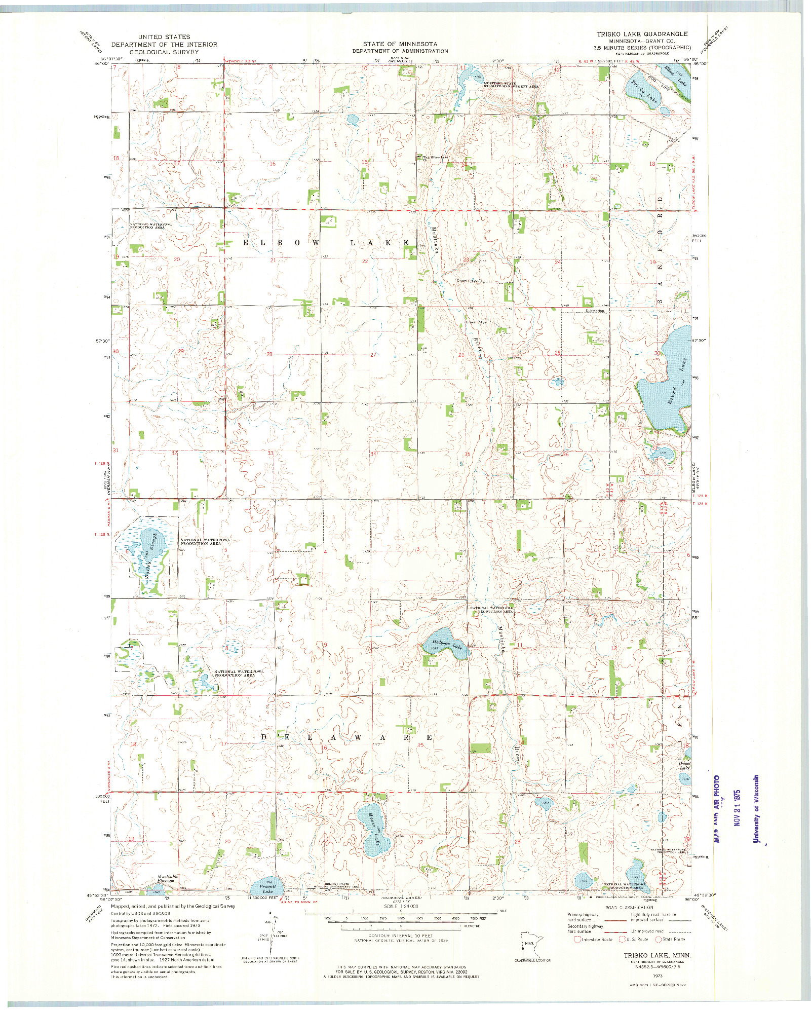 USGS 1:24000-SCALE QUADRANGLE FOR TRISKO LAKE, MN 1973