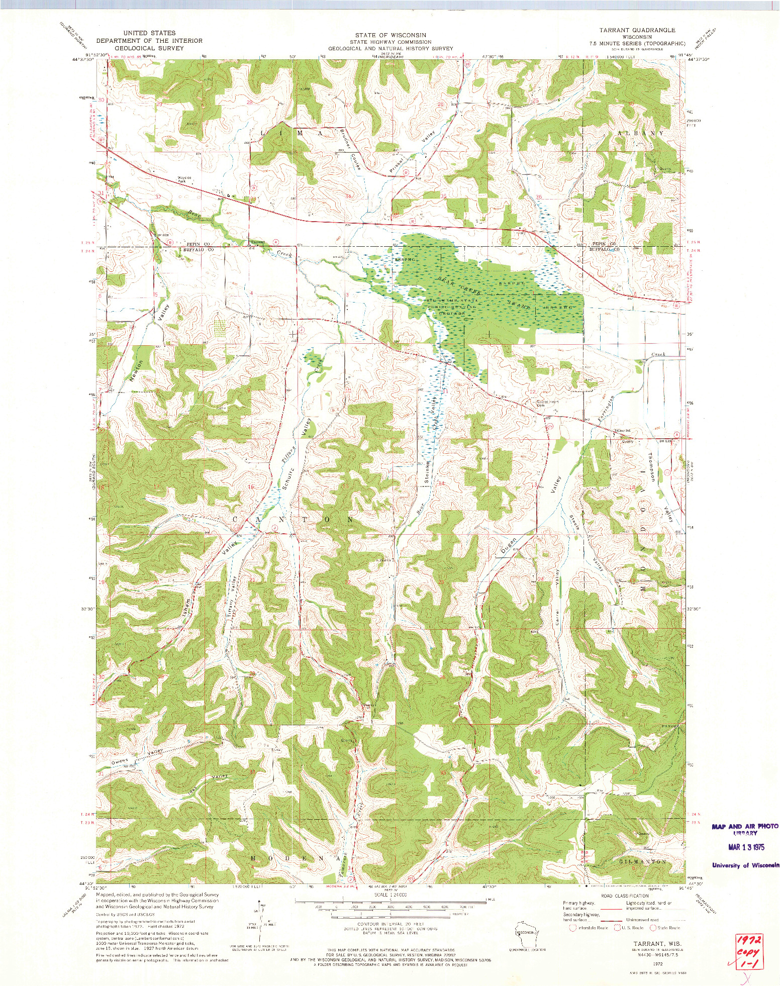 USGS 1:24000-SCALE QUADRANGLE FOR TARRANT, WI 1972