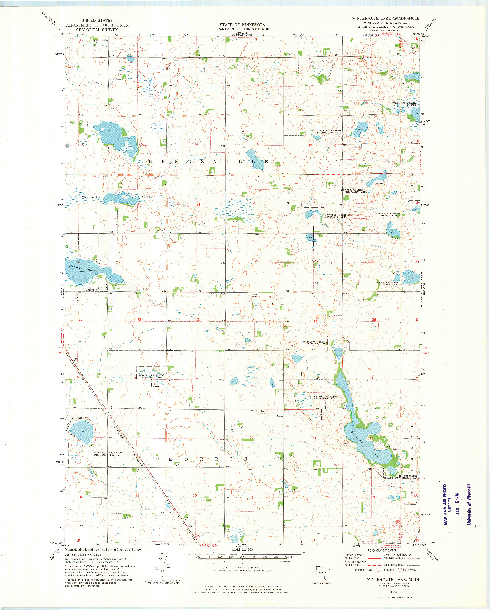 USGS 1:24000-SCALE QUADRANGLE FOR WINTERMUTE LAKE, MN 1973