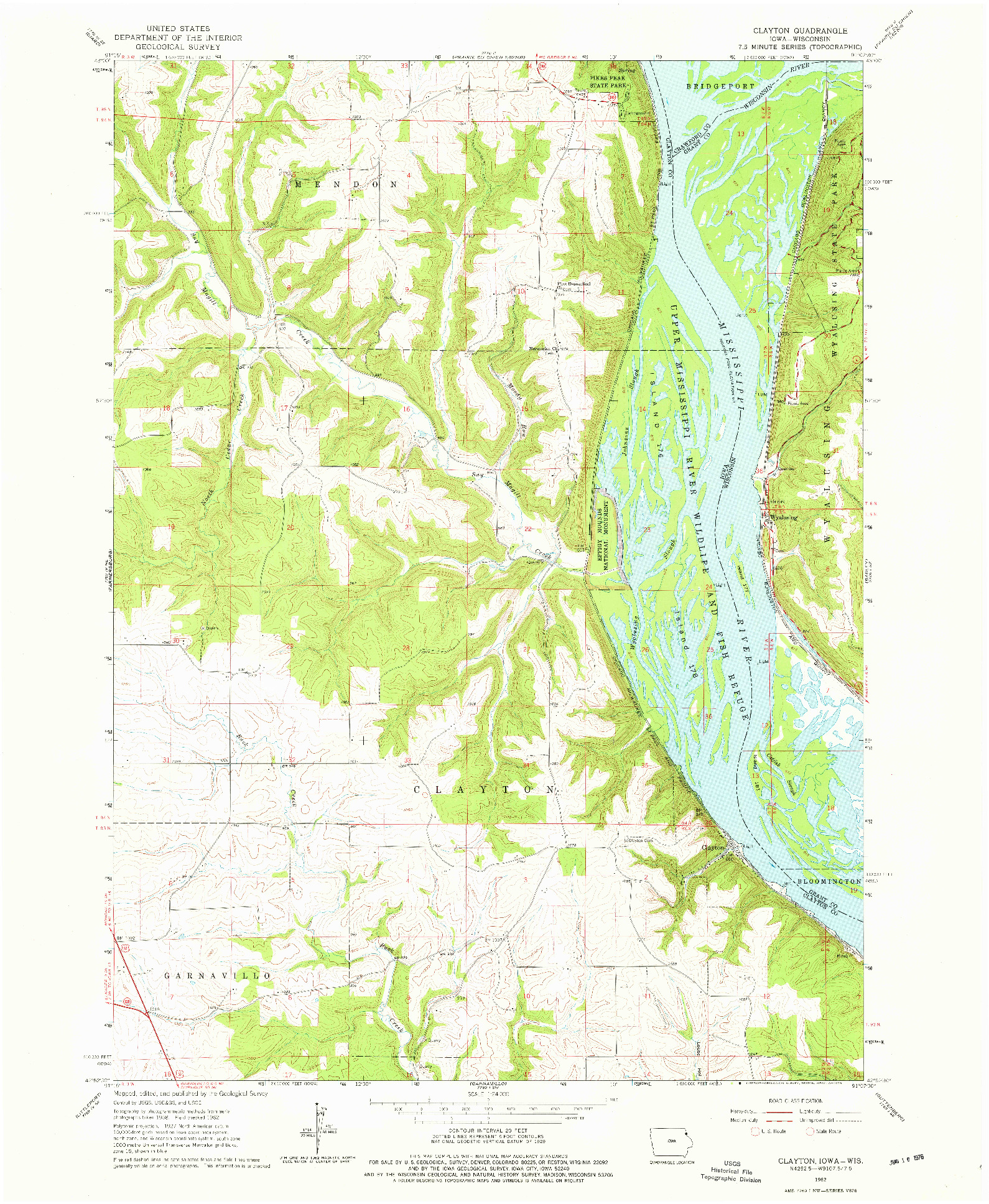 USGS 1:24000-SCALE QUADRANGLE FOR CLAYTON, IA 1962