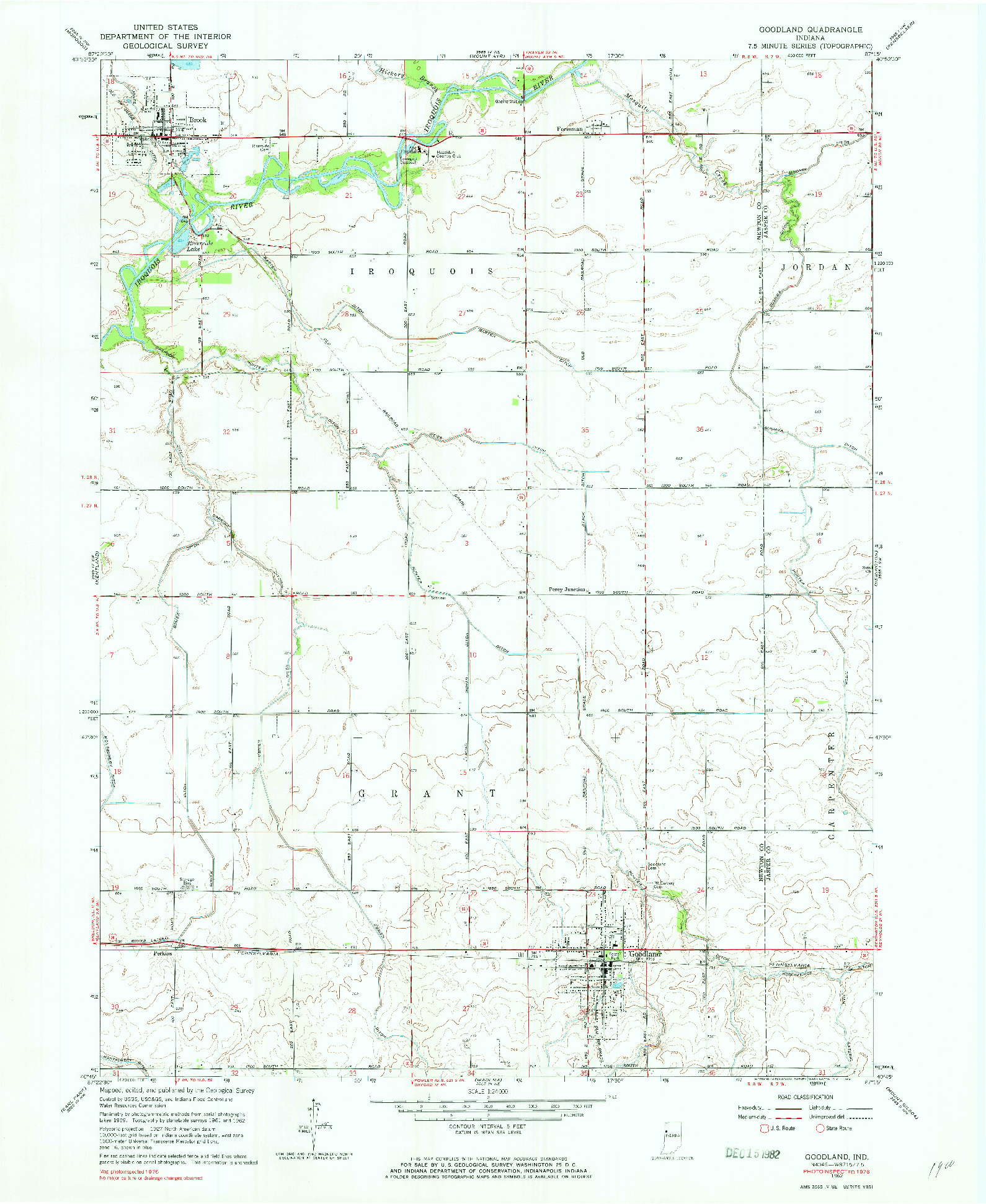 USGS 1:24000-SCALE QUADRANGLE FOR GOODLAND, IN 1962