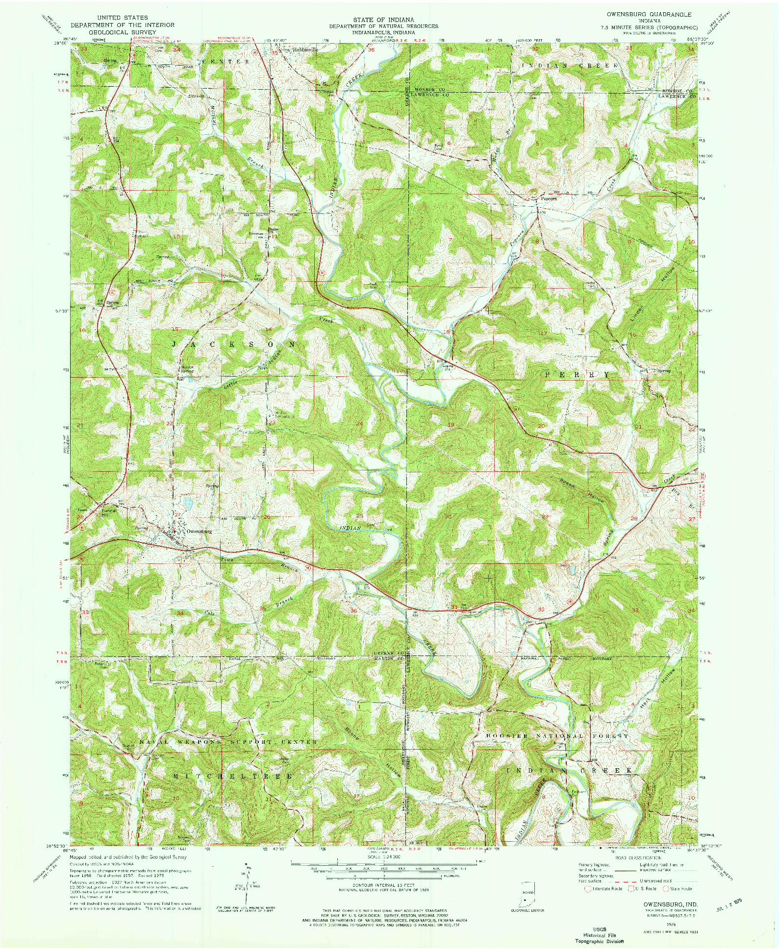 USGS 1:24000-SCALE QUADRANGLE FOR OWENSBURG, IN 1975