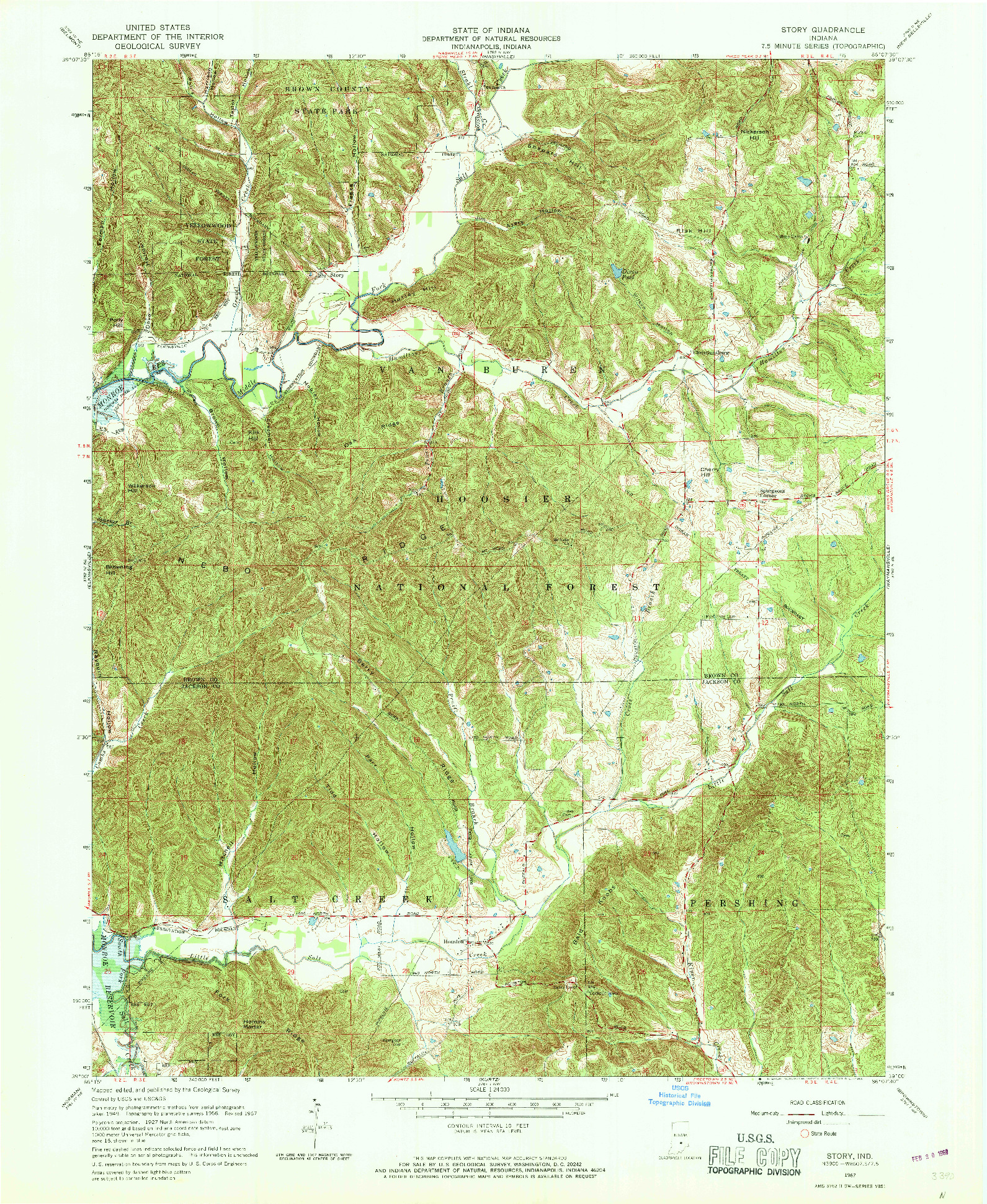 USGS 1:24000-SCALE QUADRANGLE FOR STORY, IN 1967