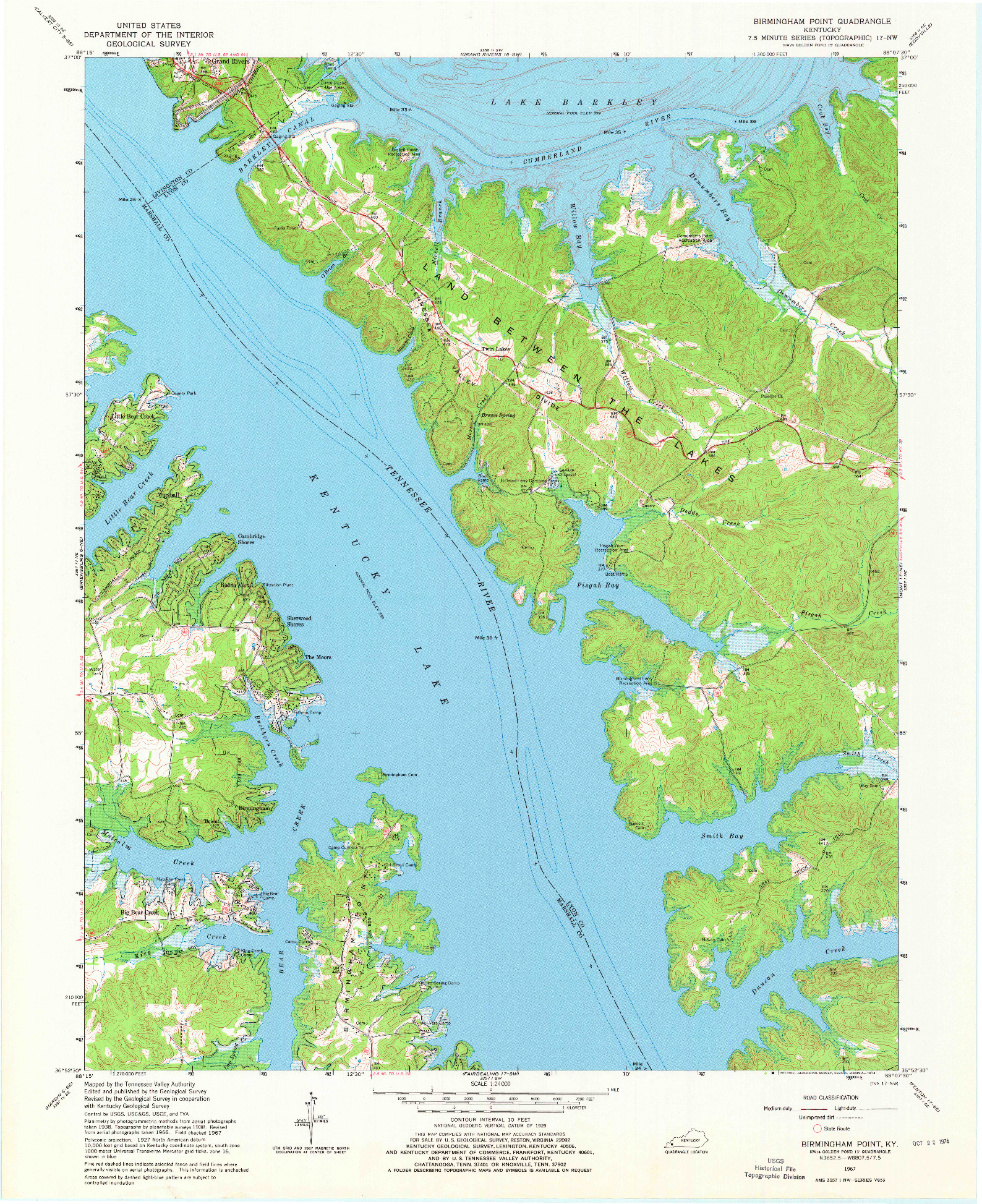 USGS 1:24000-SCALE QUADRANGLE FOR BIRMINGHAM POINT, KY 1967