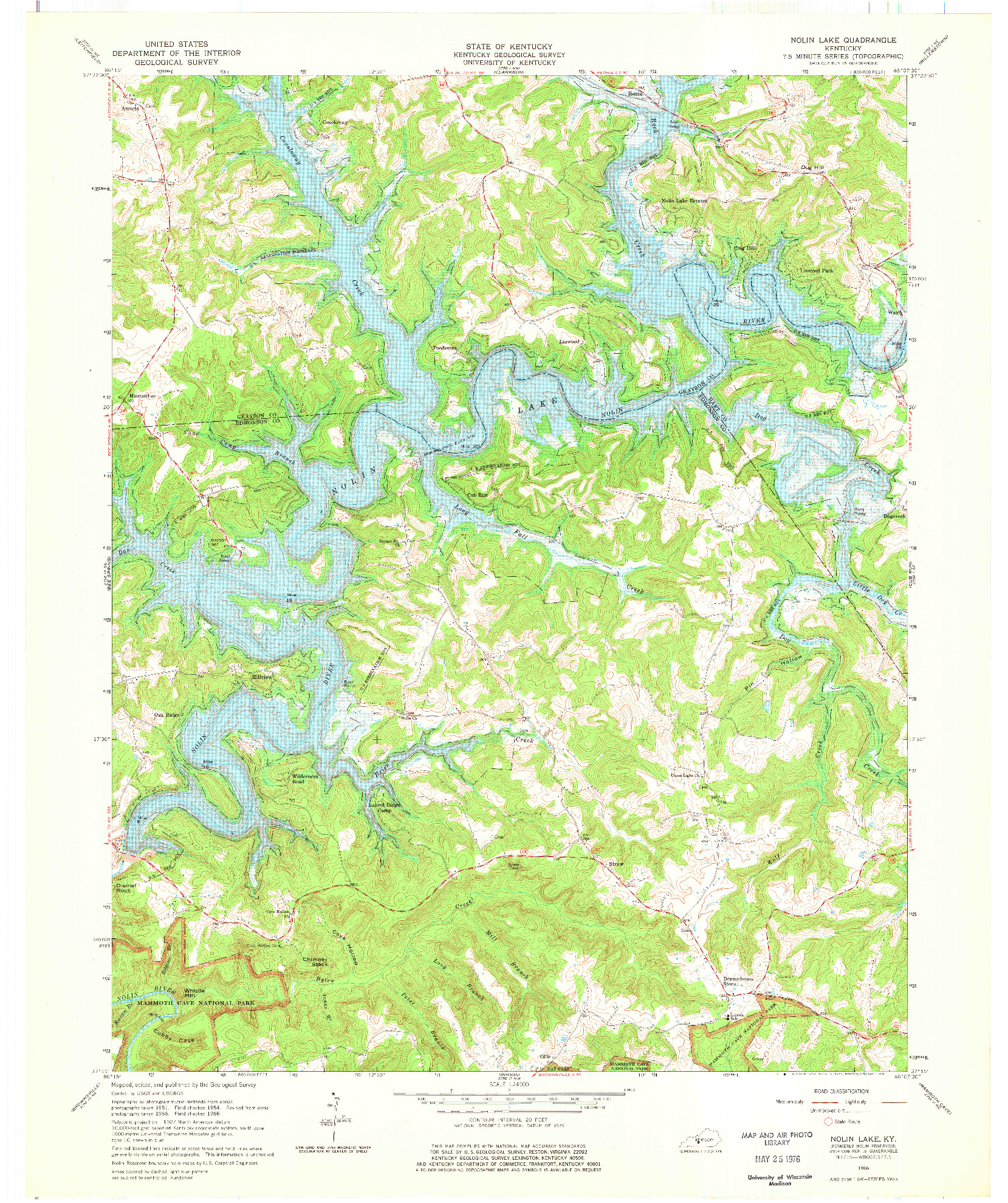 USGS 1:24000-SCALE QUADRANGLE FOR NOLIN LAKE, KY 1966