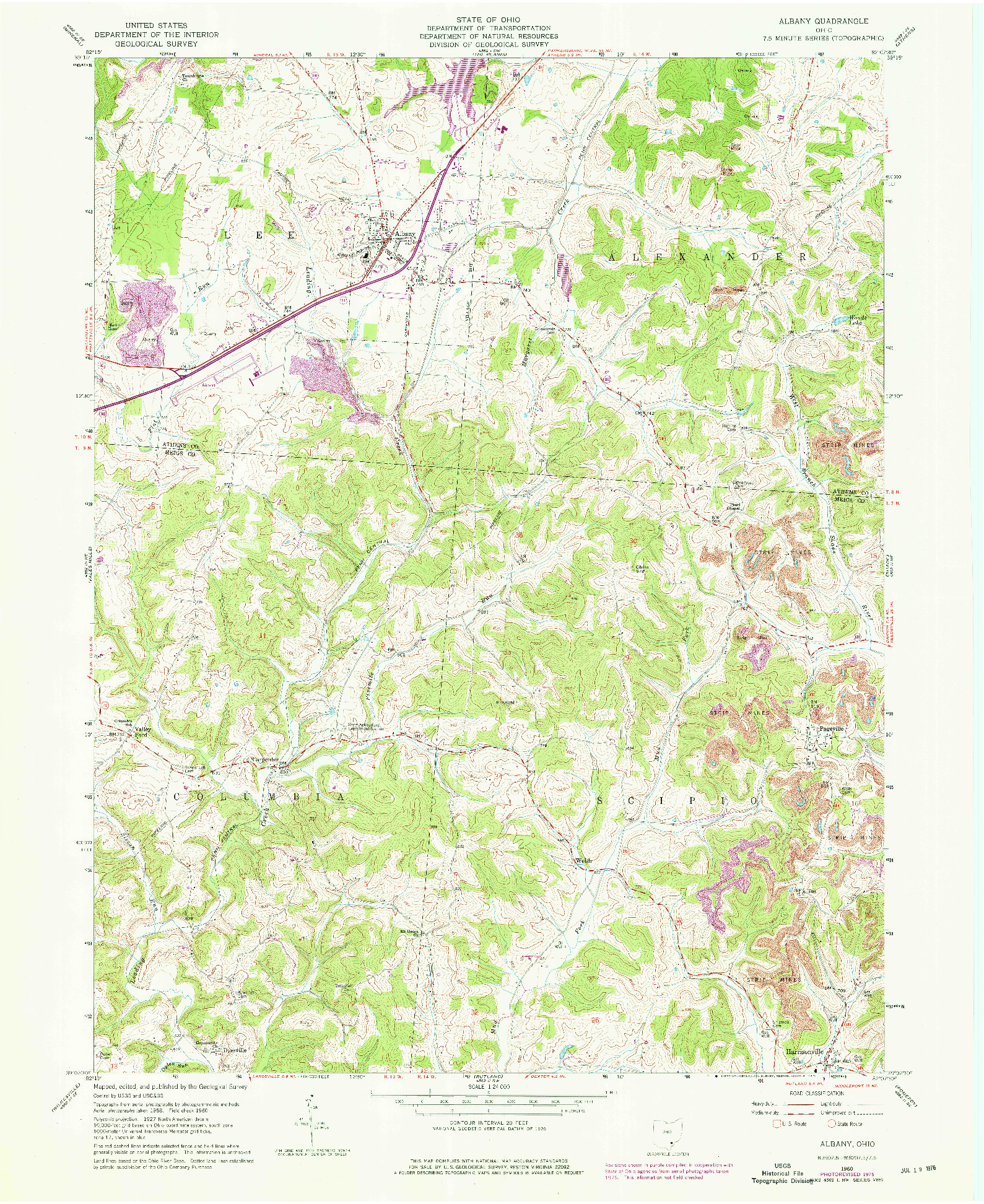 USGS 1:24000-SCALE QUADRANGLE FOR ALBANY, OH 1960