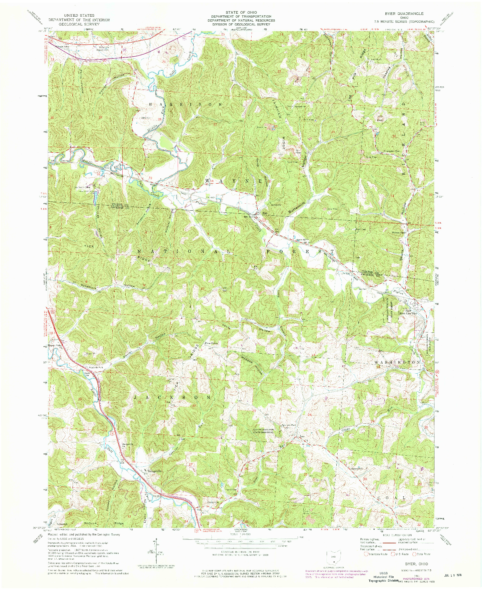 USGS 1:24000-SCALE QUADRANGLE FOR BYER, OH 1961