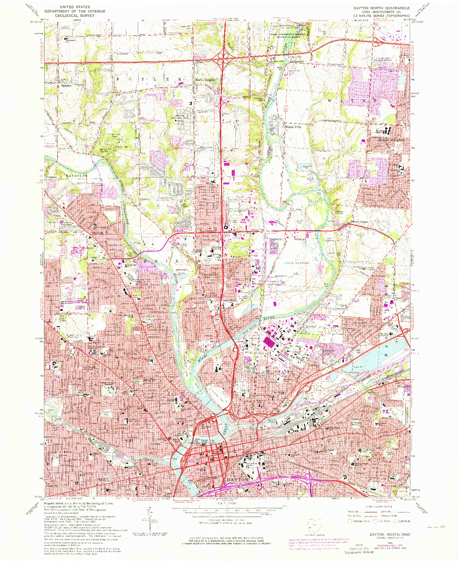 USGS 1:24000-SCALE QUADRANGLE FOR DAYTON NORTH, OH 1965