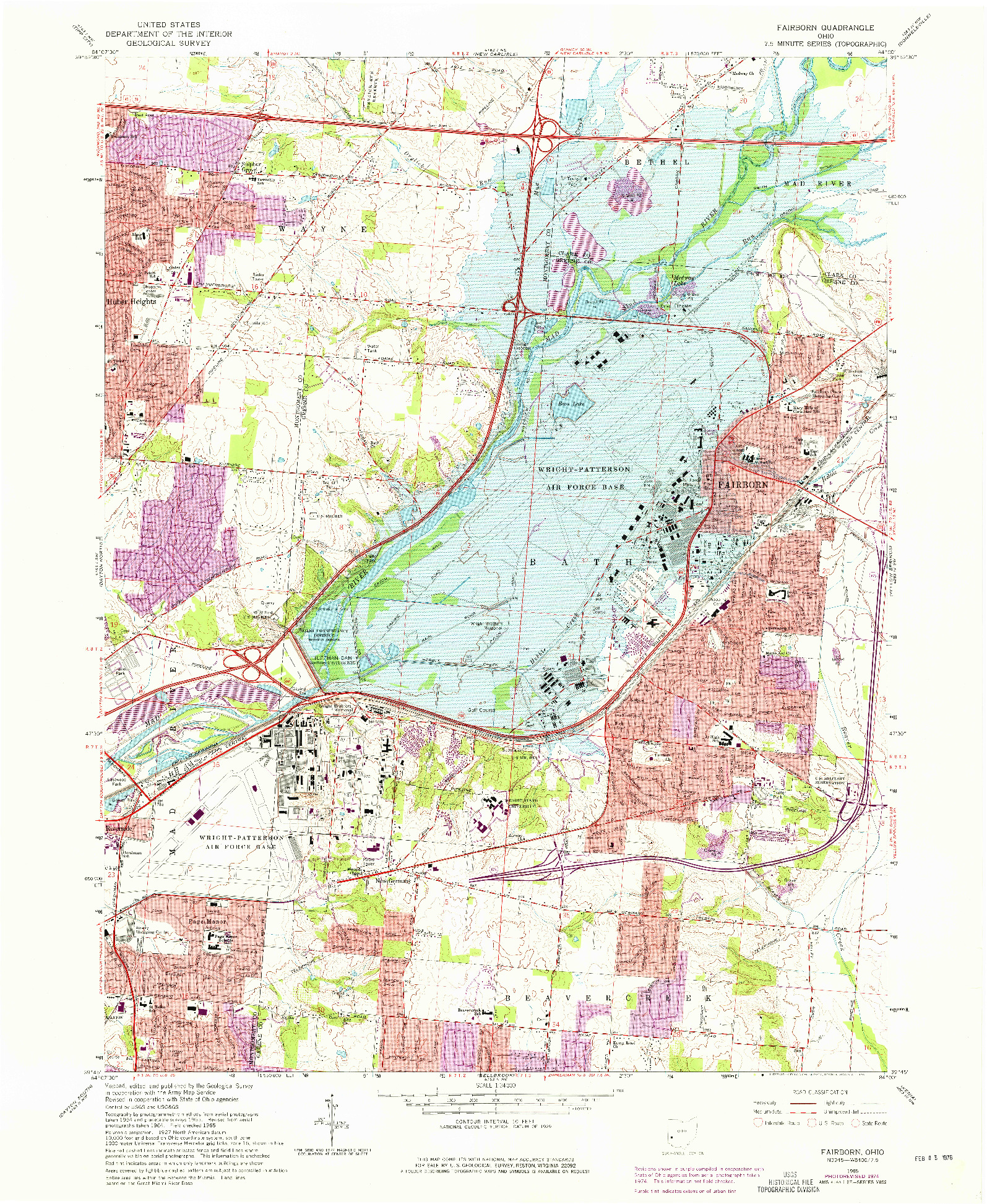 USGS 1:24000-SCALE QUADRANGLE FOR FAIRBORN, OH 1965