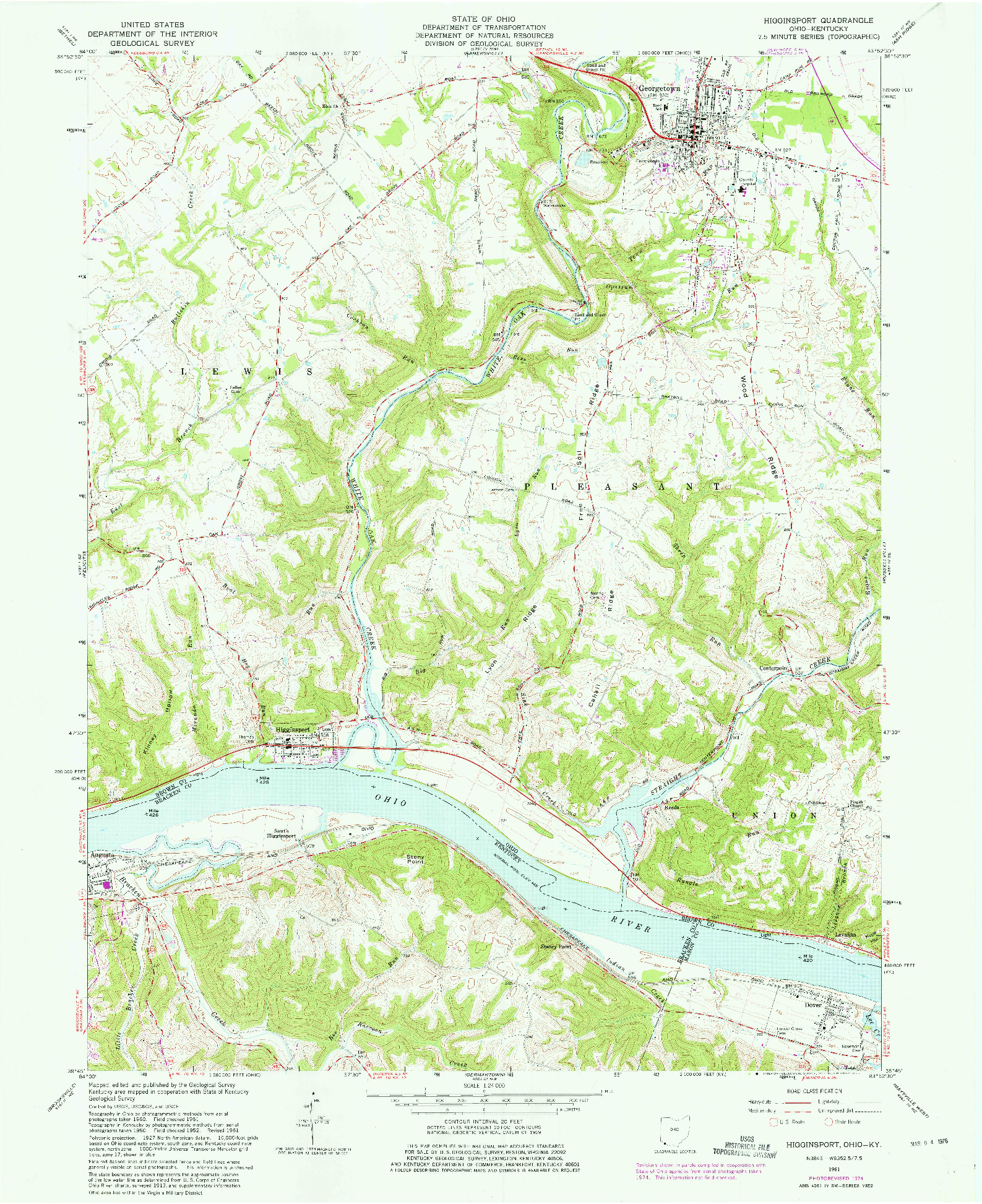 USGS 1:24000-SCALE QUADRANGLE FOR HIGGINSPORT, OH 1961