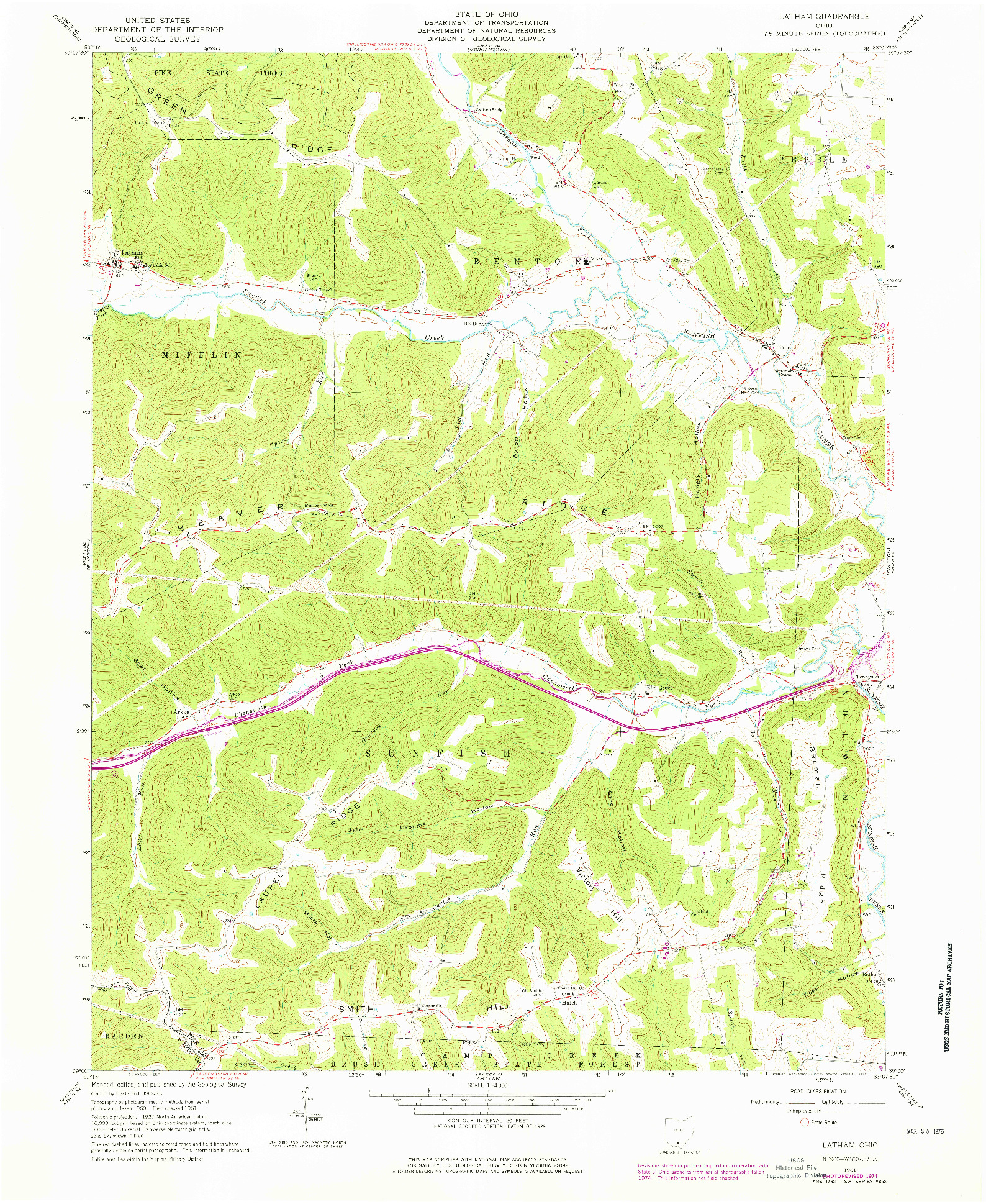 USGS 1:24000-SCALE QUADRANGLE FOR LATHAM, OH 1961