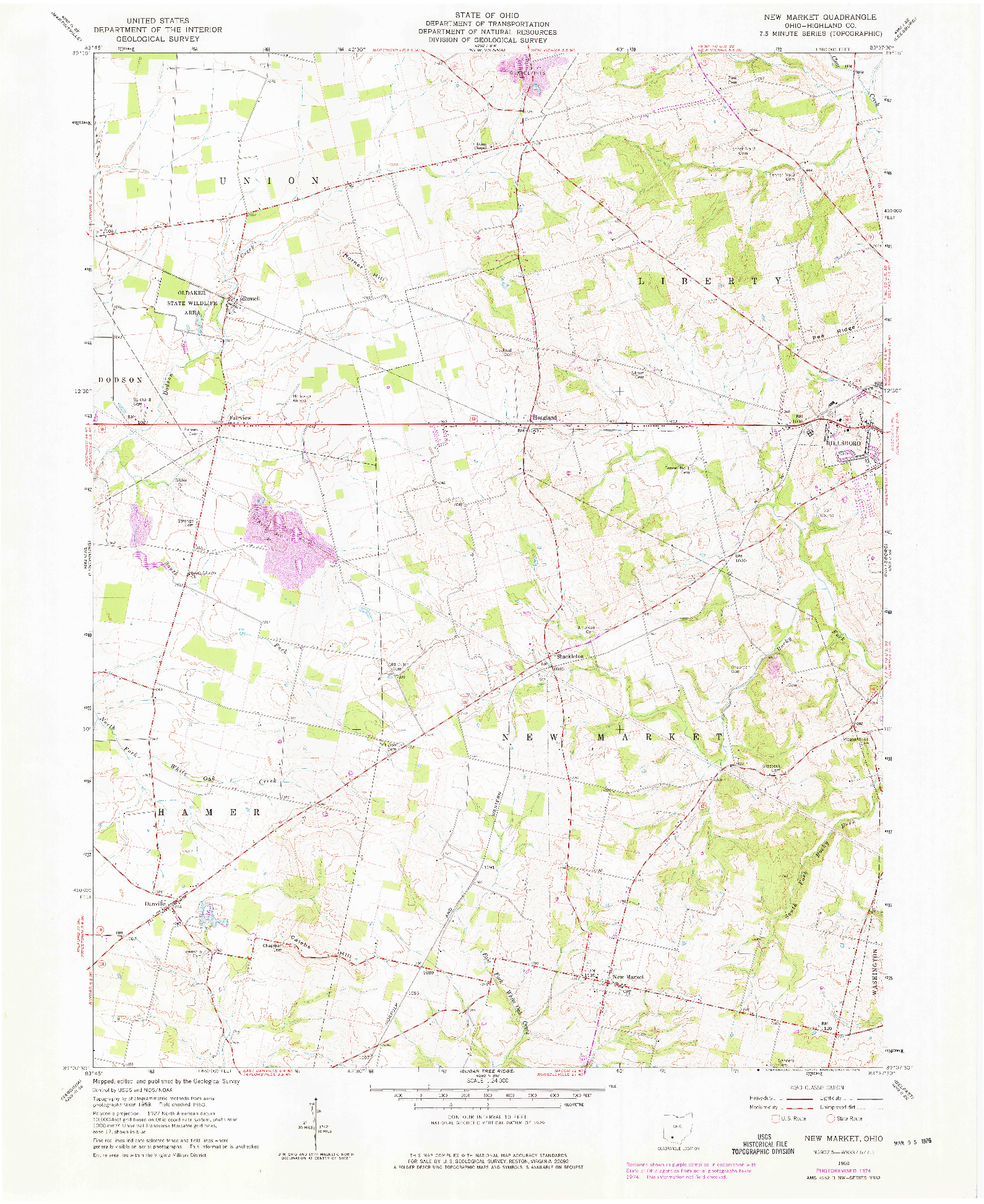 USGS 1:24000-SCALE QUADRANGLE FOR NEW MARKET, OH 1960