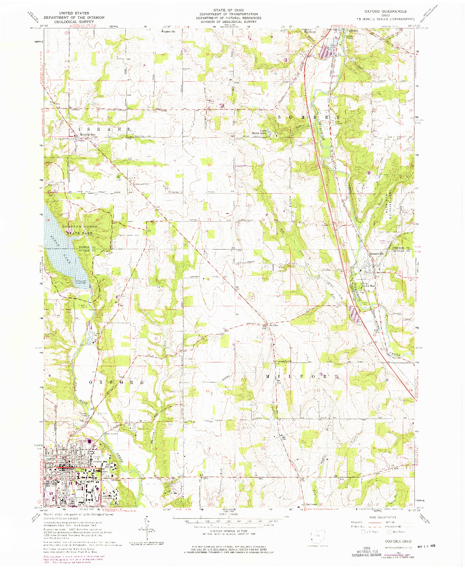 USGS 1:24000-SCALE QUADRANGLE FOR OXFORD, OH 1961