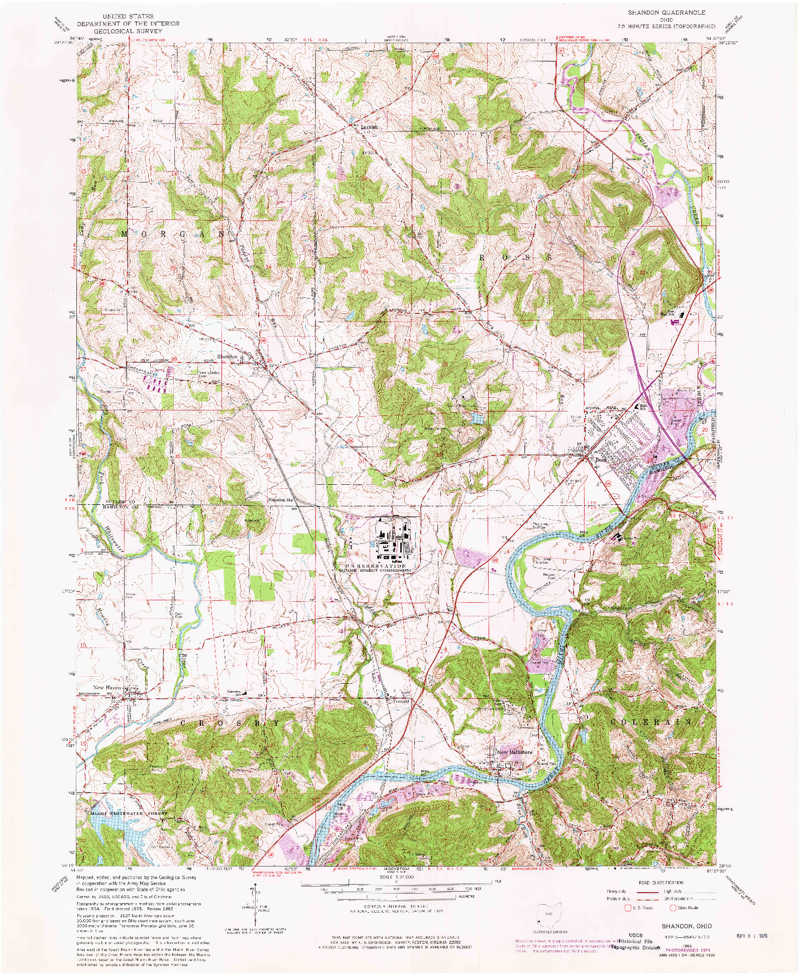 USGS 1:24000-SCALE QUADRANGLE FOR SHANDON, OH 1965