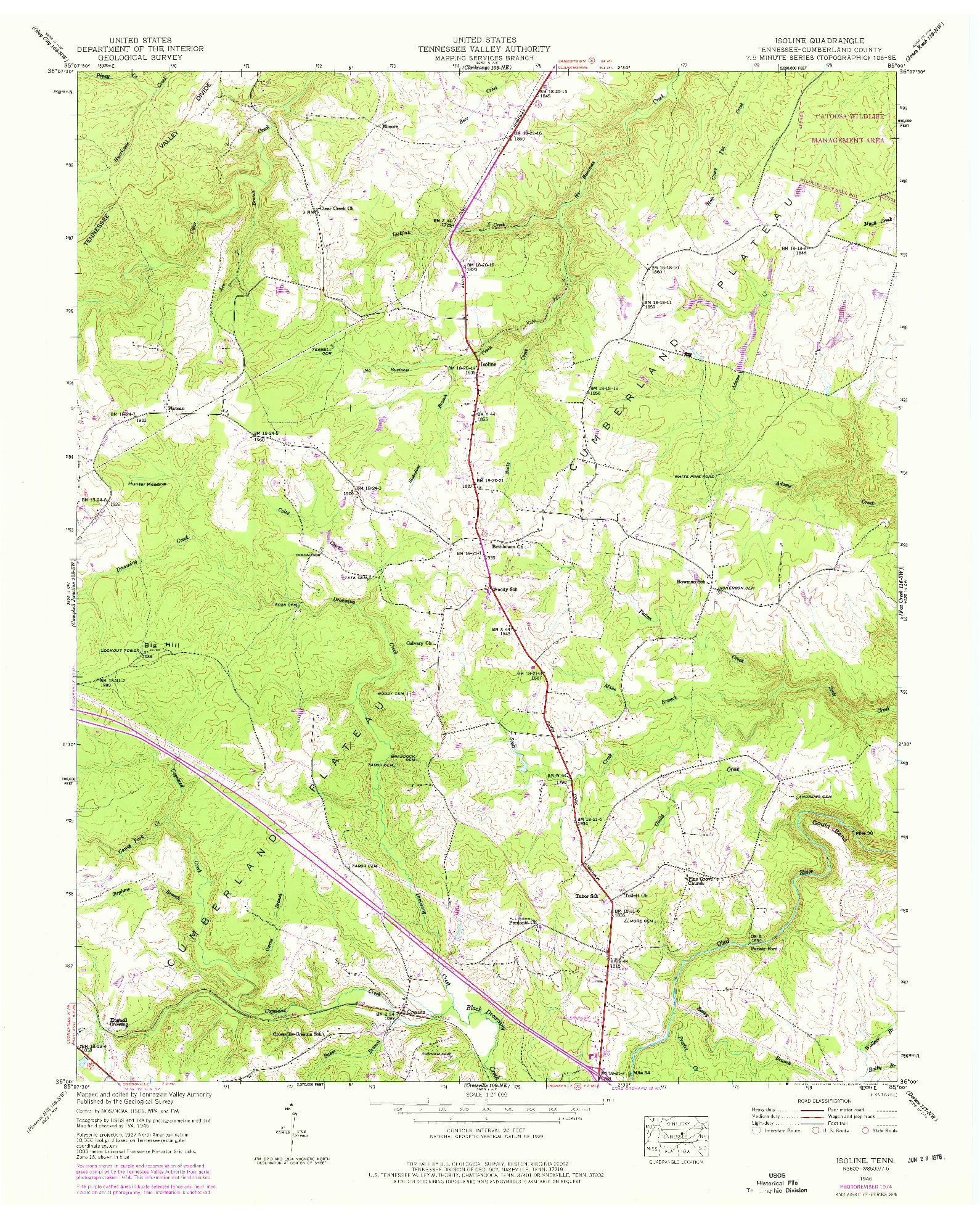 USGS 1:24000-SCALE QUADRANGLE FOR ISOLINE, TN 1946