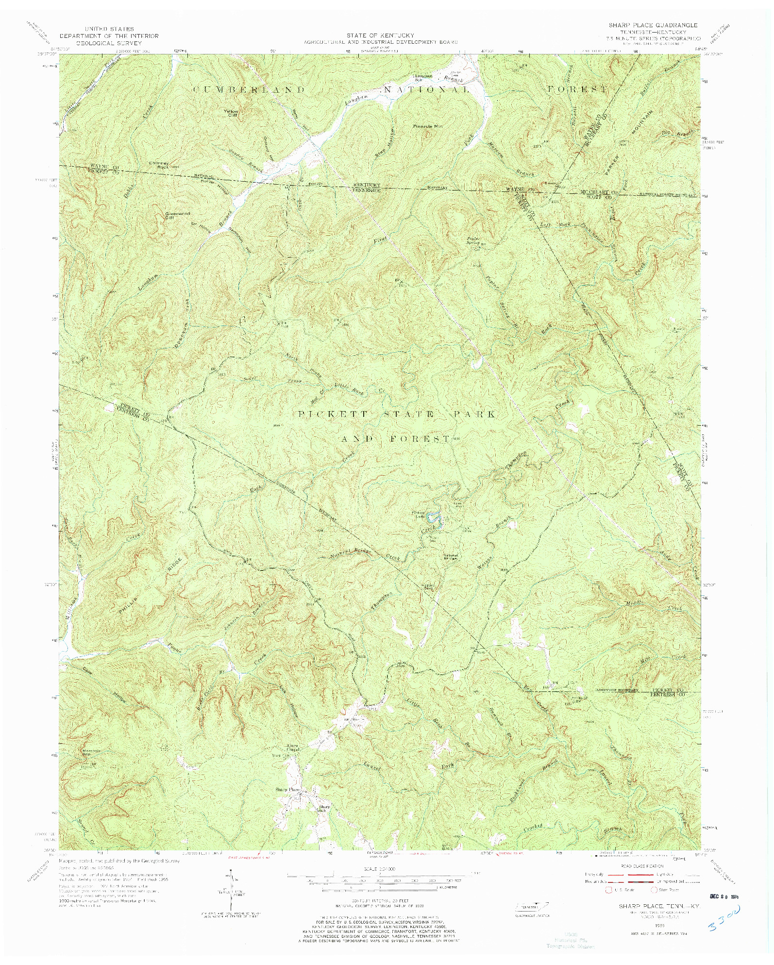 USGS 1:24000-SCALE QUADRANGLE FOR SHARP PLACE, TN 1955